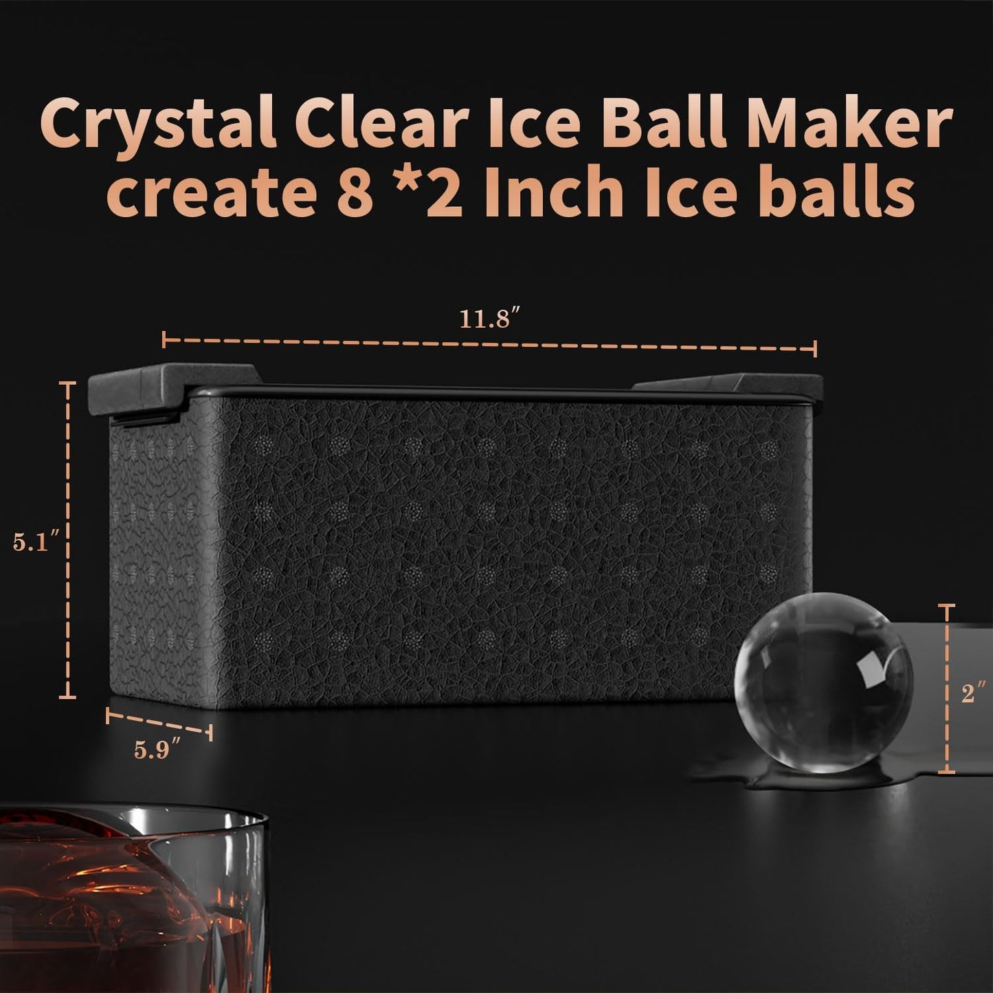 Clear Ice Ball Maker for Whiskey: FDDBI Circle Ice Cube Tray Make 2Inch Ice Sphere - Clear Ice Cube Maker for Old Fashioned Bourbon Whisky