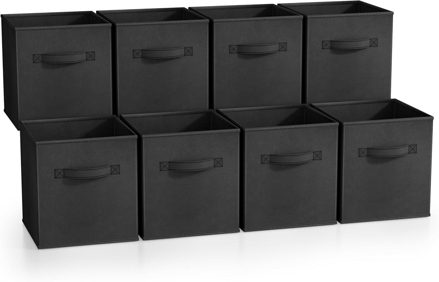 Sorbus Fabric Storage Cubes - 8 Foldable Storage Bins for Organizing Pantry, Cubbies, Toy Box - Clothes Storage & Closet Organizer - 11 Inch Collapsible Cube Baskets for Shelves with Handle