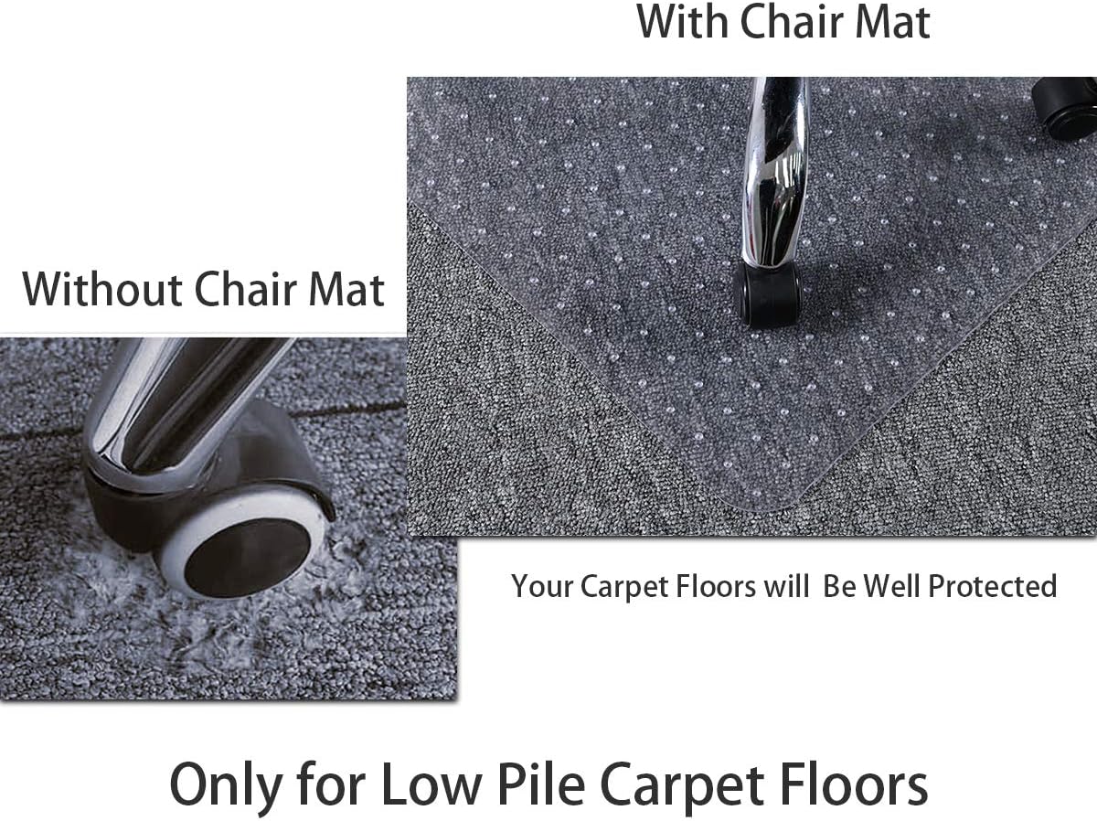 Large Chair Mat for Carpet, Easy Glide Plastic Carpet Floor Protector Mat for Office Chairs for Work & Home