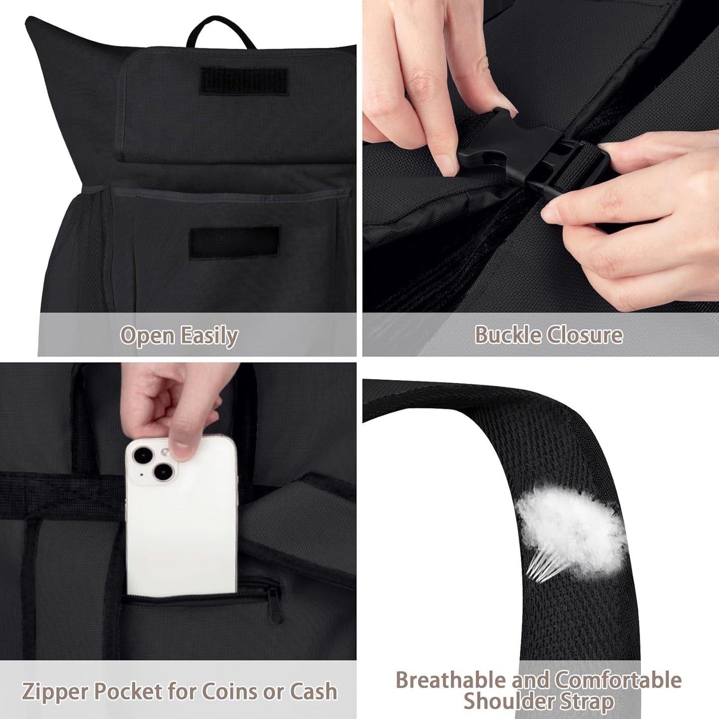 Laundry Backpack Bag, 132L Extra Large Heavy Duty Laundry Backpack for College Dorm Essentials, Laundry Hamper Travel Bag with Shoulder Straps and Mesh Wash Bags for Laundromat, Apartment Black