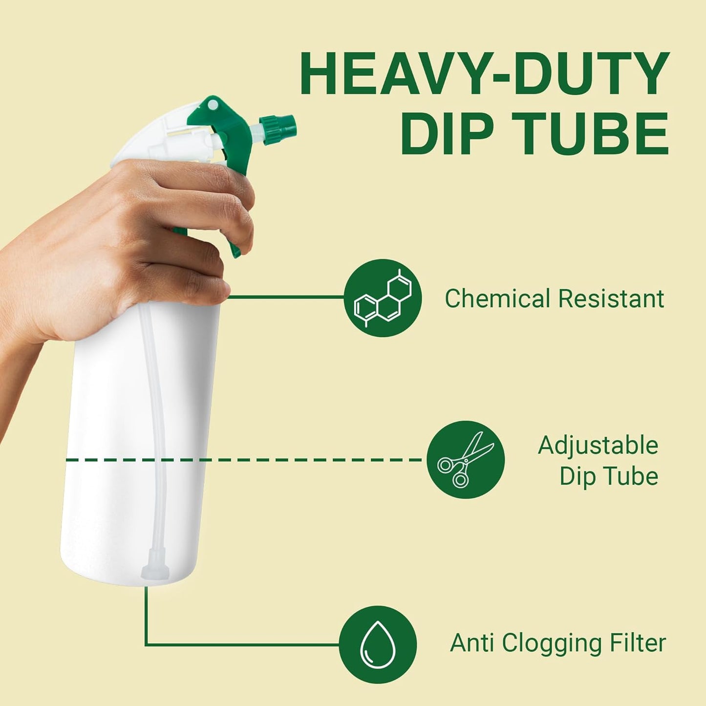 Heluva Green Spray Bottle Nozzle Replacement, Bottle Tops Only - Sprayer Nozzle Triggers for Heavy Duty, Commercial, Home Cleaning Solutions - Fits 8,16,24,32 oz Plastic & Glass Bottles, Green 13 pack