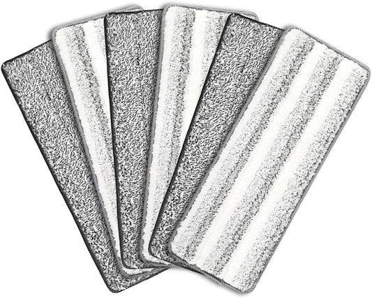 6 Pack Mop Replacement Pads for Joymoop - Microfiber Flat Mop Pads fit for JOYMOOP fit for Oshang Mop Bucket Set and Most 13" X 4.9" Flat Mops, Washable Cleaning Pads, Replacement Pads for Joymoop