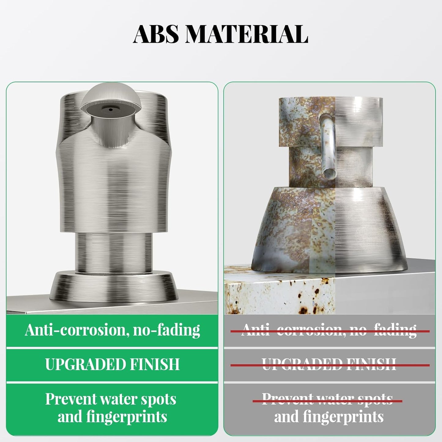 SAMODRA Kitchen Sink Soap Dispenser, Brushed Nickel Soap Dispenser,ABS Dispenser Built-in Pump Head with 11 oz PET Bottle, Refill from Top