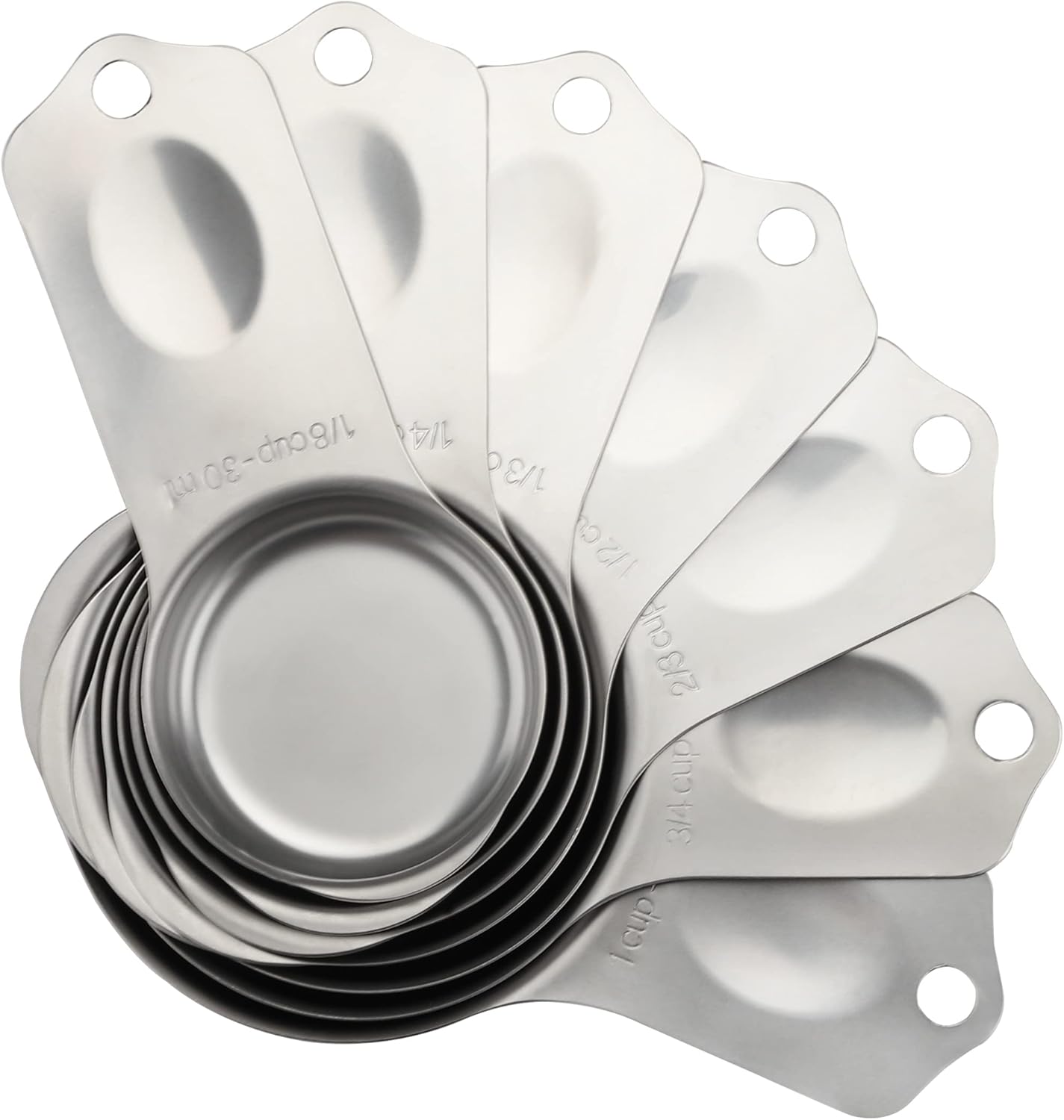 Stainless Steel Measuring Cups Set of 7 Stackable Heavy Duty Measuring Cups for Dry and Liquid Ingredients