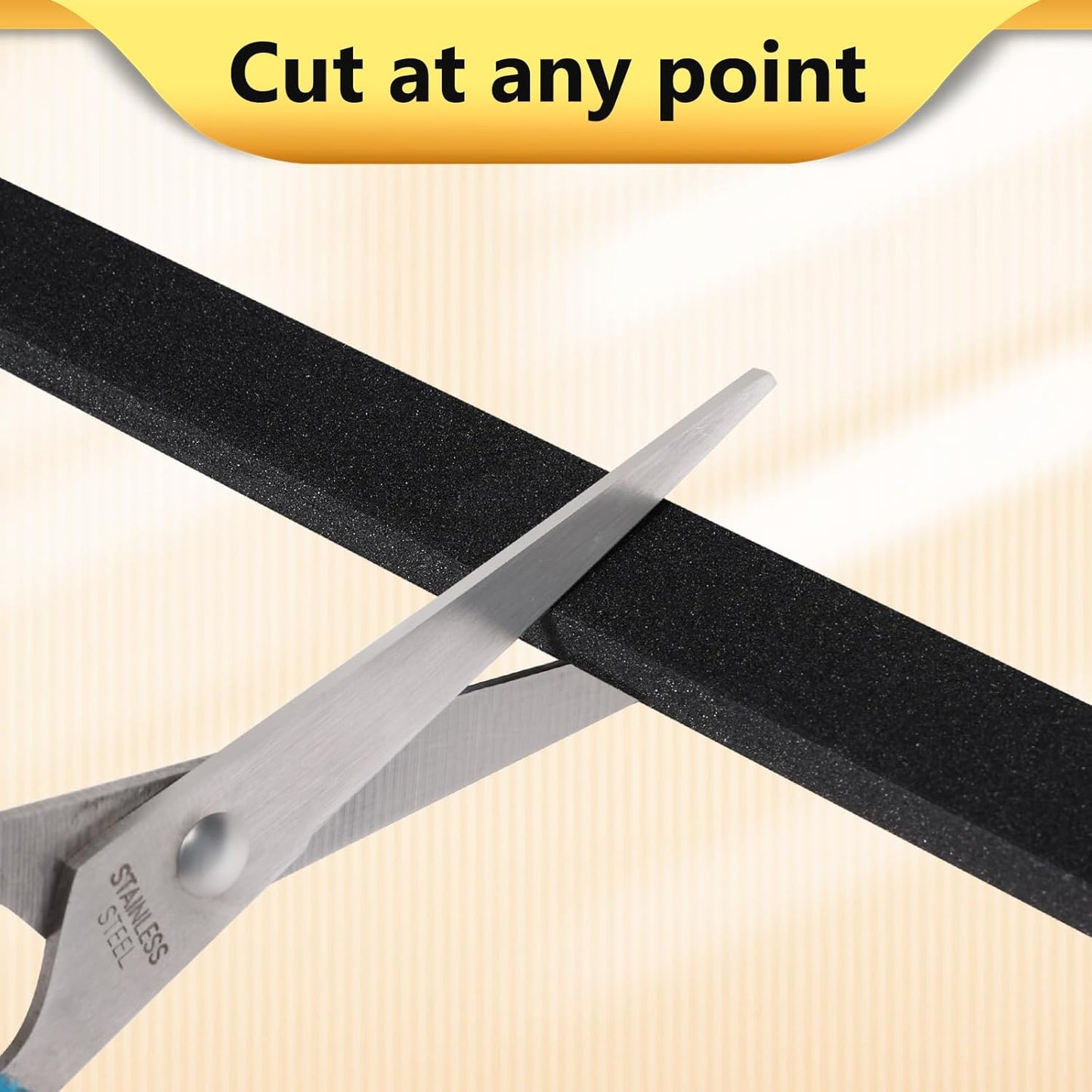 Black Weather Stripping Door Seal Strip (3/5 Inch X 1/8 Inch X 26Feet), Strong Adhesive, Lightproof, Soundproof, Weatherproof Foam Tape Insulation for Sliding Door, Front Door Frame, Windows