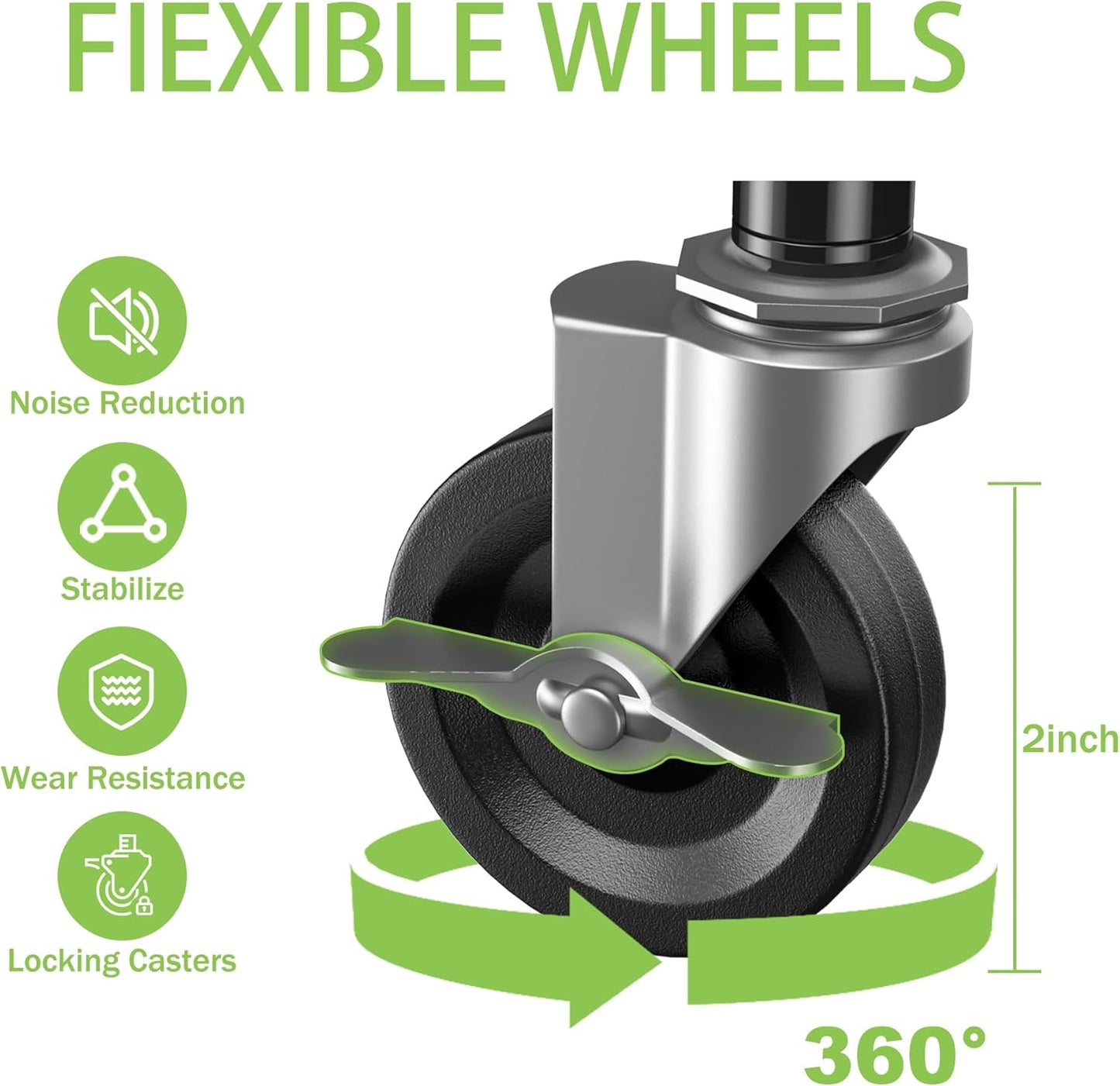 Metal Steel Wire Cart with Wheels, 3 Shelf Rolling Cart, Kitchen Trolley with Handle Bar&Shelf Liner, Commercial Grade Mobile Storage Cart for Kitchen, Living Room, Laundry, Grocery