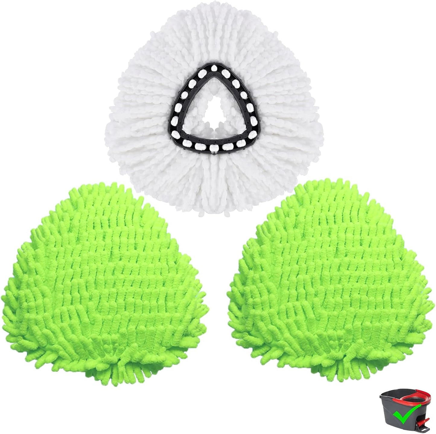 3 Pack Mop Replacment Heads for O-Ceda Mop Replace Head Spin Mop Heads Replacements, Microfiber Spin Mop Refills for Bath/Living Room Cleaning