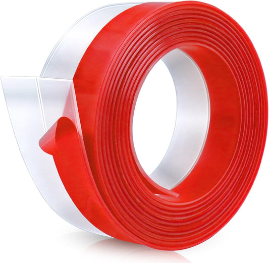 Weather Stripping Door Draft Stopper Flexible Self Adhesive Silicone Door Seal Strip for Glass Doors Windows and Shower Glass Gaps, 2 Inch Wide X 20 Feet Long, Clear