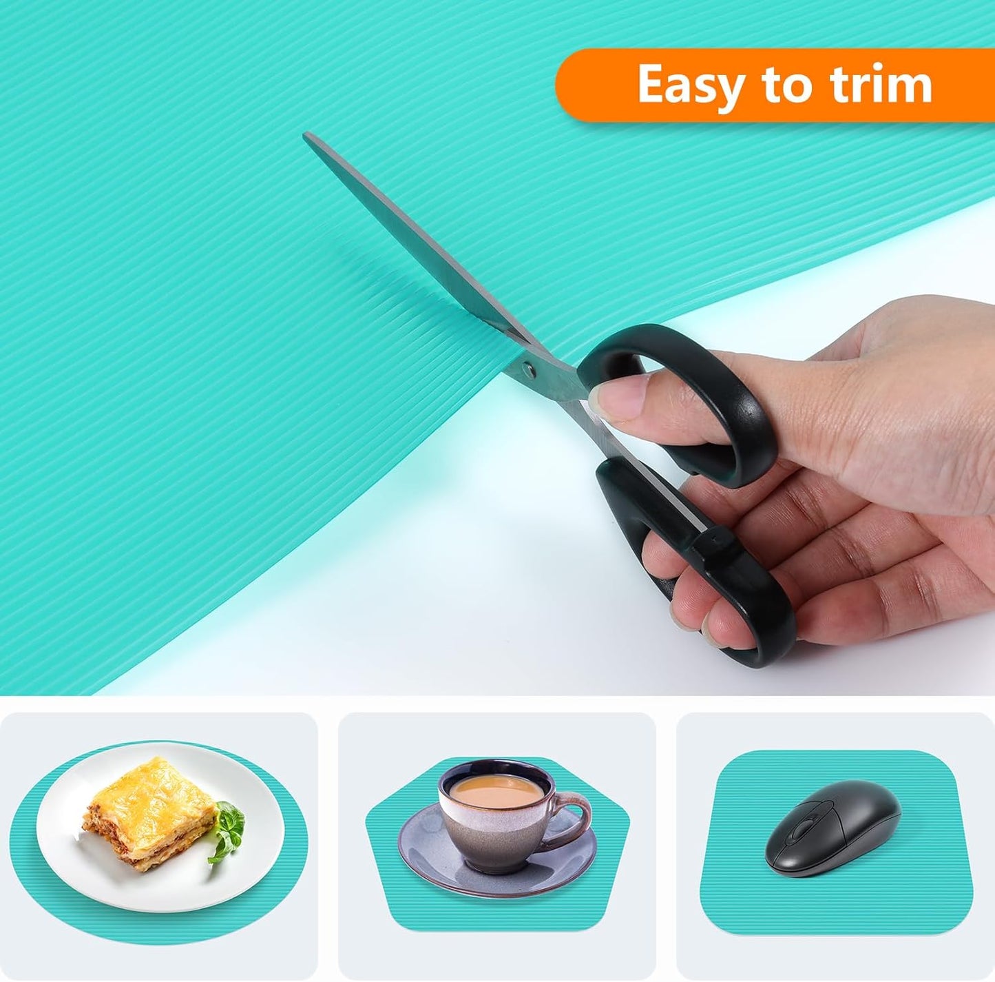 Shelf Liners for Kitchen Cabinets Drawer Liner Non Adhesive Cupboard Mat EVA Material Waterproof Refrigerator Mats Washable Fridge Liner for Cupboard and Desks Liner Blue 11.8 x 118 Inches