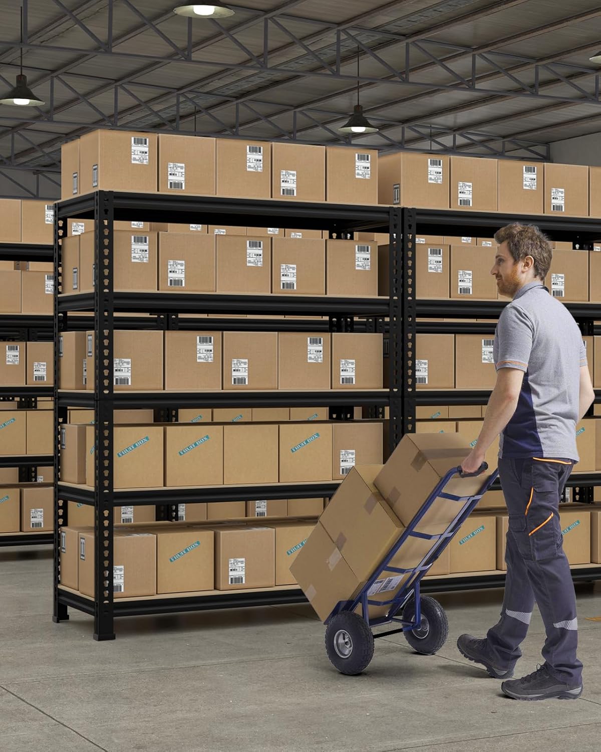 PrimeZone 32" W x 16" D x 63" H Storage Shelves - 5 Tier Adjustable Garage Storage Shelving, Heavy Duty Metal Storage Utility Rack Shelf Unit for Warehouse Pantry Closet Kitchen, Black