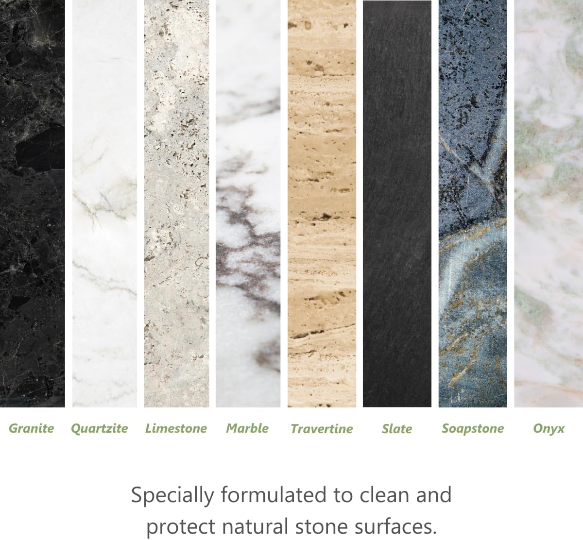 MORE Stone & Quartz Cleaner + Protector - Water-Based Surface Care Spray Refill - For Kitchen & Bathroom Countertops - Daily Cleaner/Protector - Peppermint-Thyme Essential Oil - 128oz