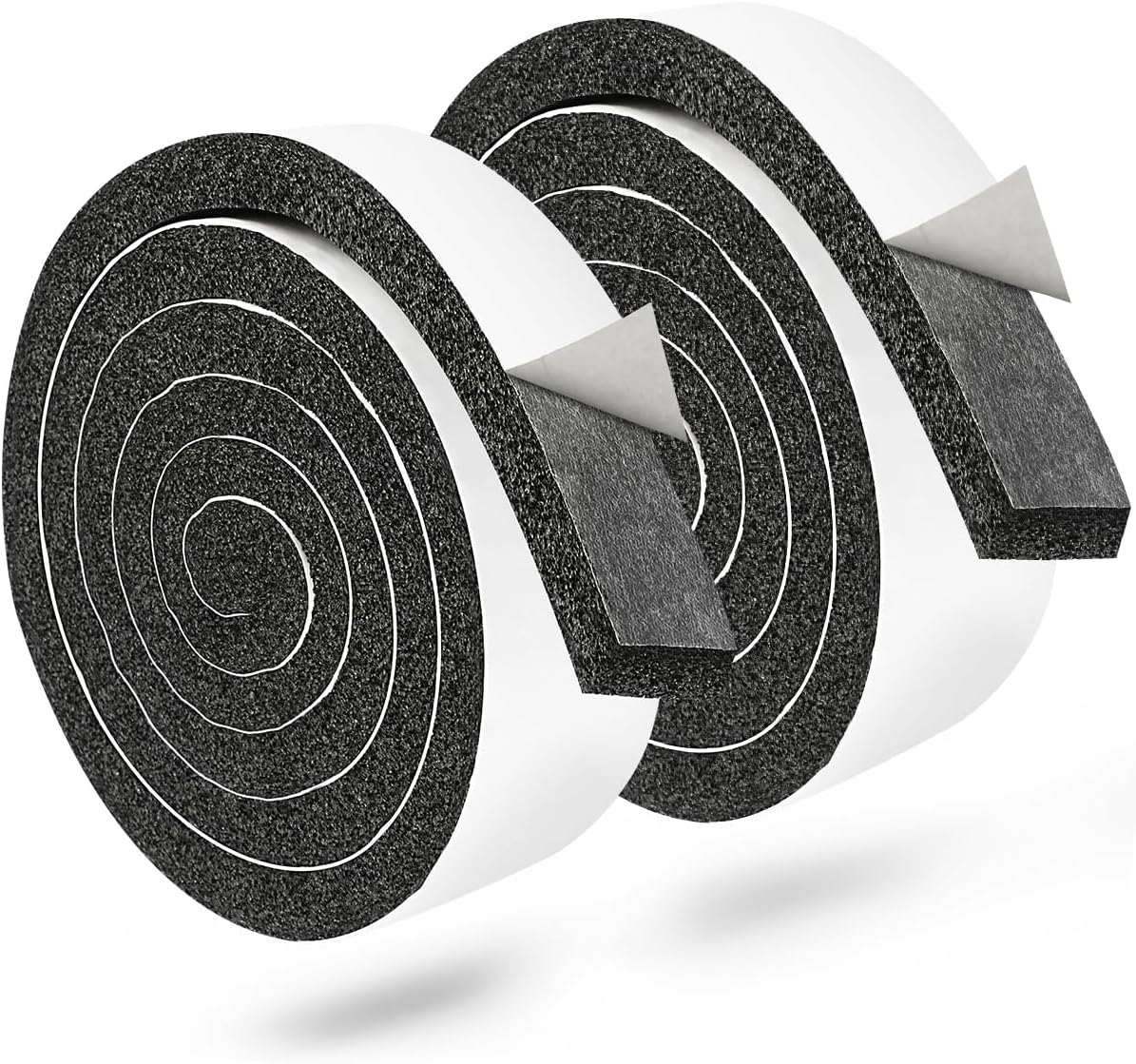 2 Rolls 1/2 Inch W 1/4 T Weather Stripping Air Conditioner Open Cell Foam Seal Tape, Window Insulation High Resilience Seal Strip for Doors Window,Total 32FT