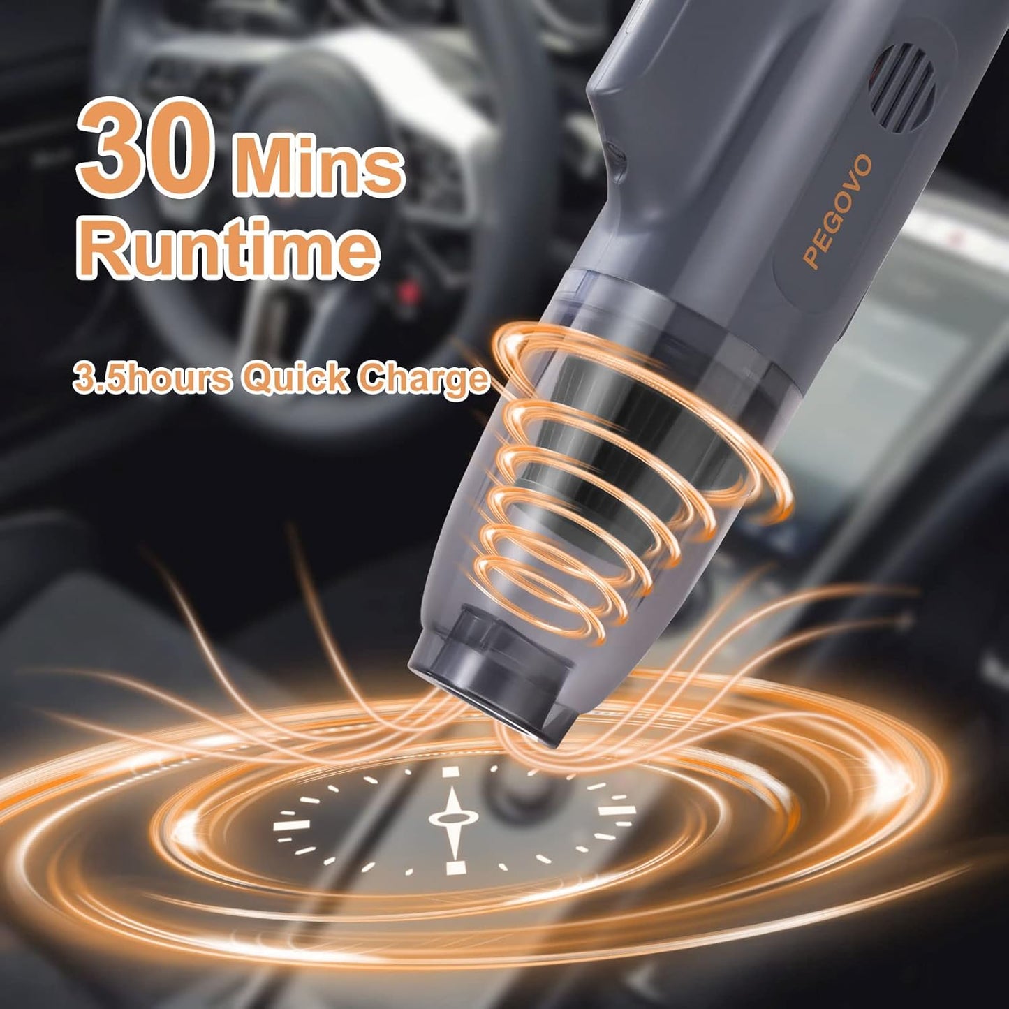 Handheld Vacuum Cordless Car Vacuum Portable, Cordless Handheld Vacuum Cleaner with Fast Charging Long Runtime Washable Filter,10KPA High Power Hand Vacuum for Home, Pet Hair(Grey)