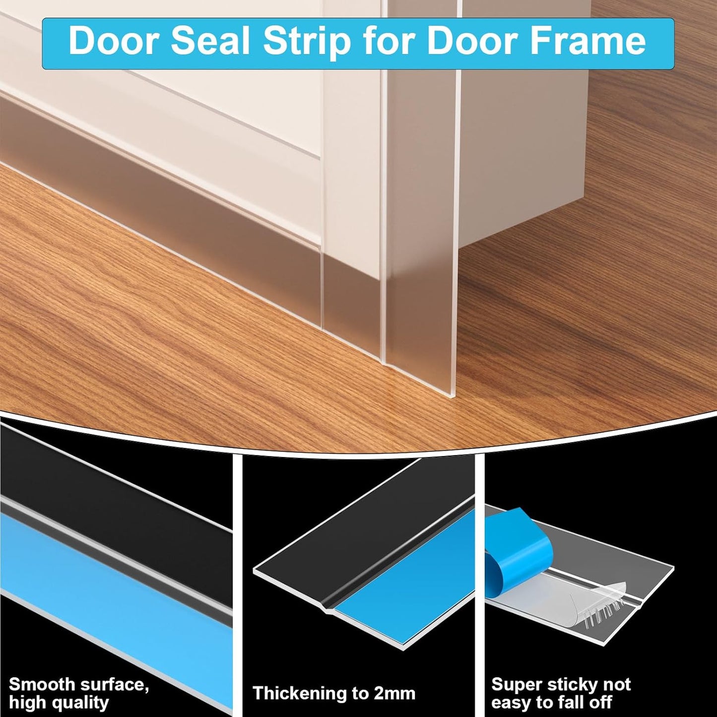 Weather Stripping Door Seal, Silicone Strip for Frame and Gaps Draft Stopper,Glass Shower Door Sweep, Clear, 36 Feet x 1 Inch