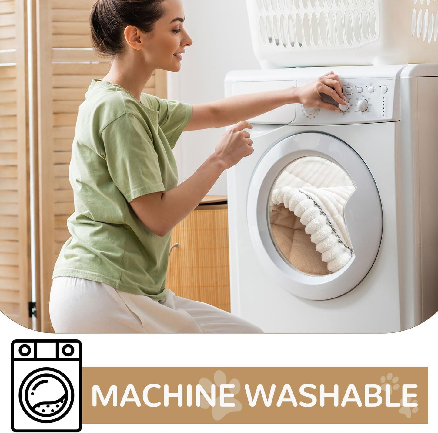 OTOB Dog Couch Covers for 3 Cushion Washable Non Slip Plush Pet Friendly Bed Mat Sofa Cover for Dogs, All Seasons Cozy Soft Fuzzy Furniture Protector Sofa Slipcovers (Cream, 27.6" x 59.1")