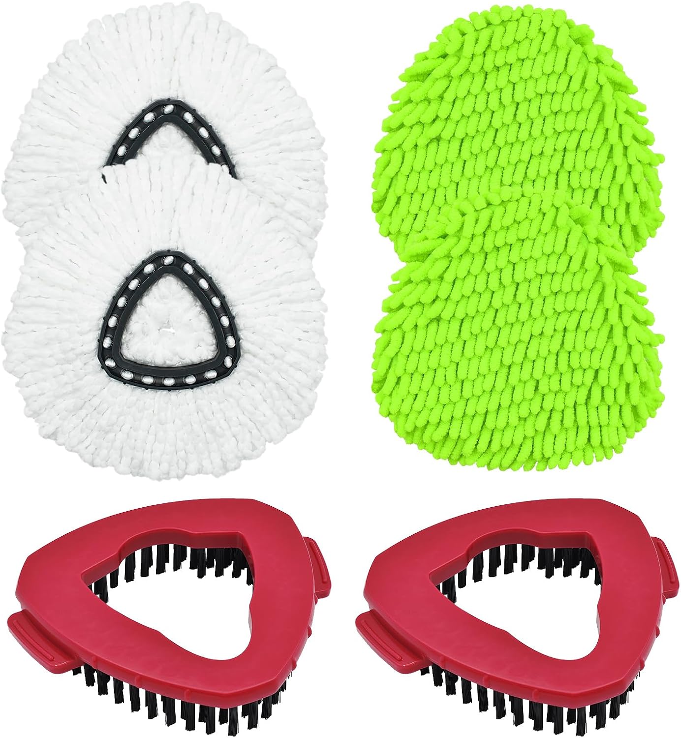 Mop Heads Replacement for Ocedar, Mop Replace Head for Ocedar EasyWring 1 Tank, Microfiber Spin Mop Refills, Include 4 Spin Mop Replacement Head Deep Cleaning Machine Washable with 2 Scrubber Mop Head