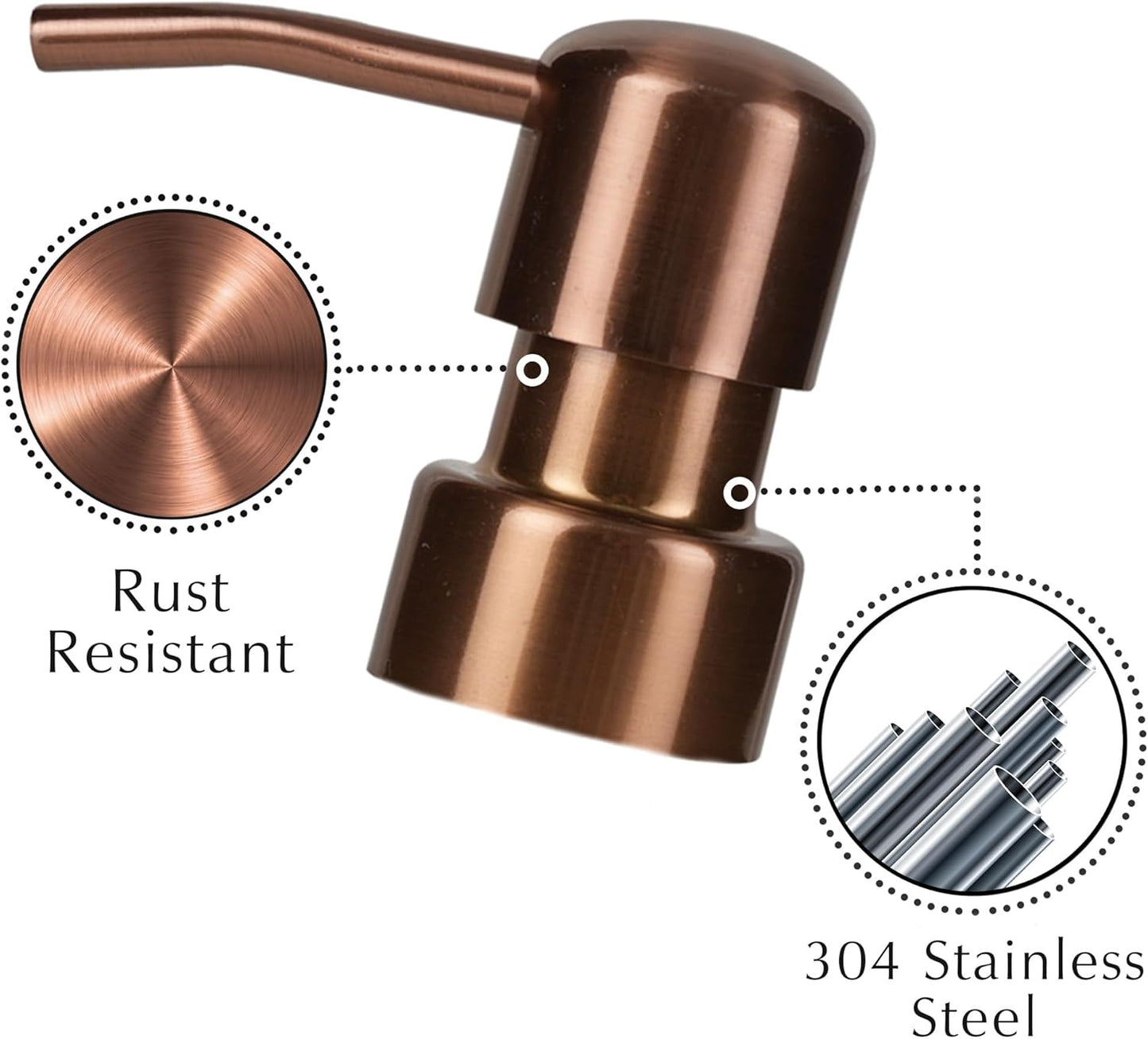 Emerson Essentials Soap Dispenser, Dish Soap Dispenser, Soap Bottle Bathroom Set, Farmhouse Stainless Steel, Kitchen Soap Dispenser Set - Glass Soap Dispenser with Pump and Labels, 16 Oz, 2 Pack