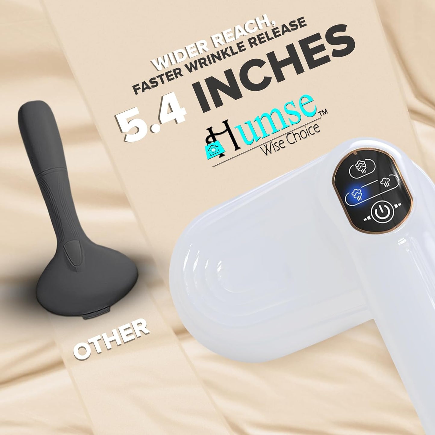 Humse Portable Steamer for Clothes – 2 in 1 Travel Steamer Iron For Clothes, Light Weight with 230ml Water Tank- 20s Heat-up 1050W garment steamer, Fabric Wrinkle Remover with 180° Handle (White)