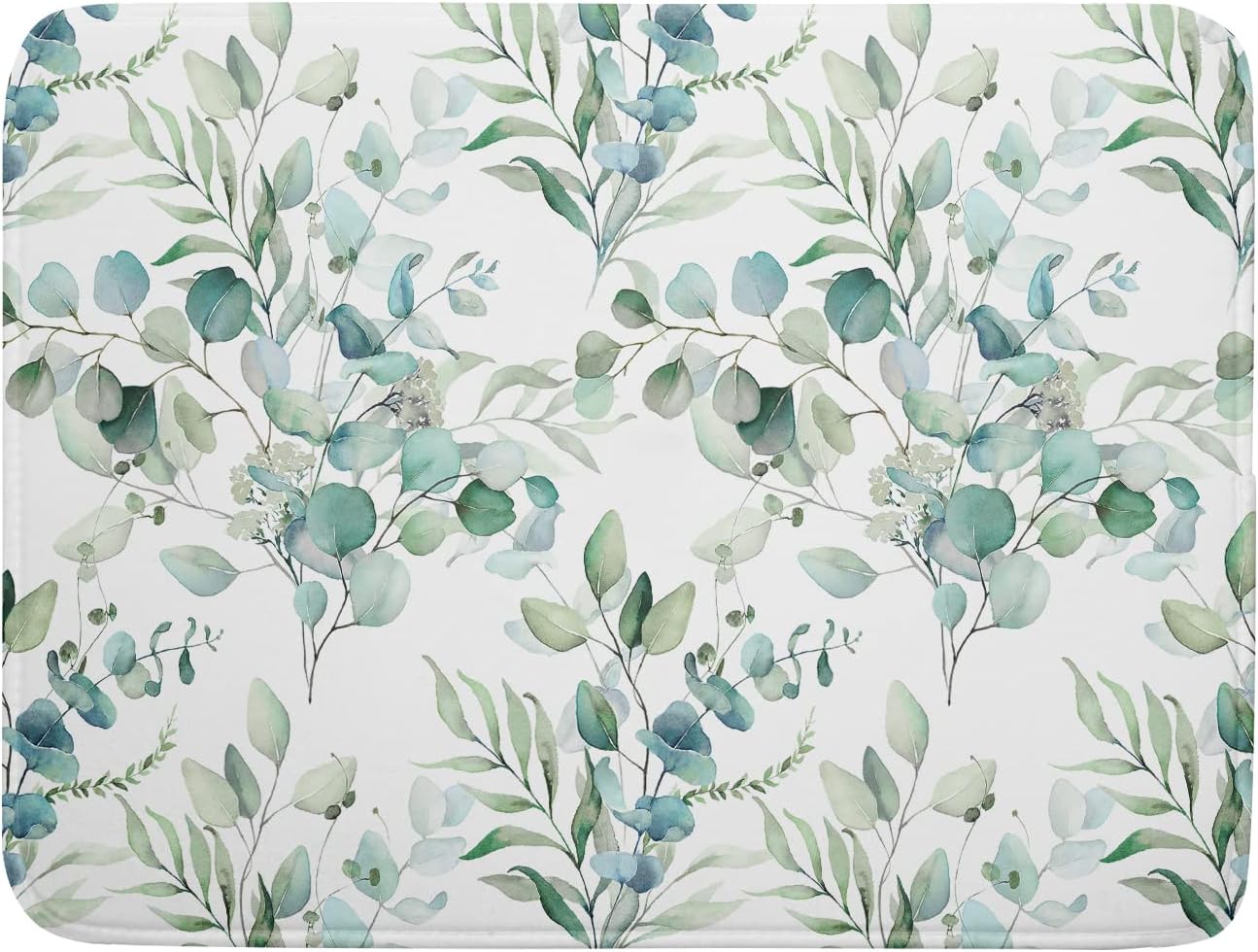 Watercolor Sage Leaves Dish Drying Mats for Kitchen Counter 16x18 Inch,Spring Leaves Kitchen Drying Mat,Sage Herbs Dishes Pad Dish Drainer Rack Mats Absorbent Fast Dry Kitchen Accessories