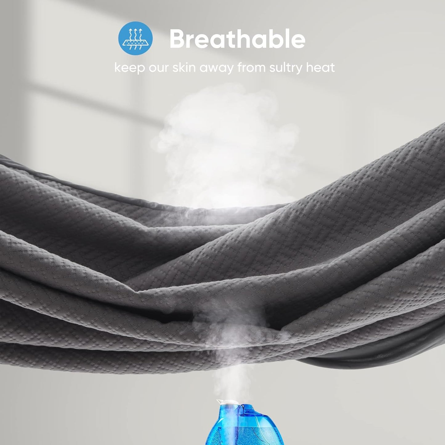 Hanherry 100% Waterproof Mattress Protector King Size - Grey, Mattress Cover 3D Air Fabric Cooling Mattress Pad Cover Smooth Soft Breathable Noiseless, 8''-21'' Deep Pocket