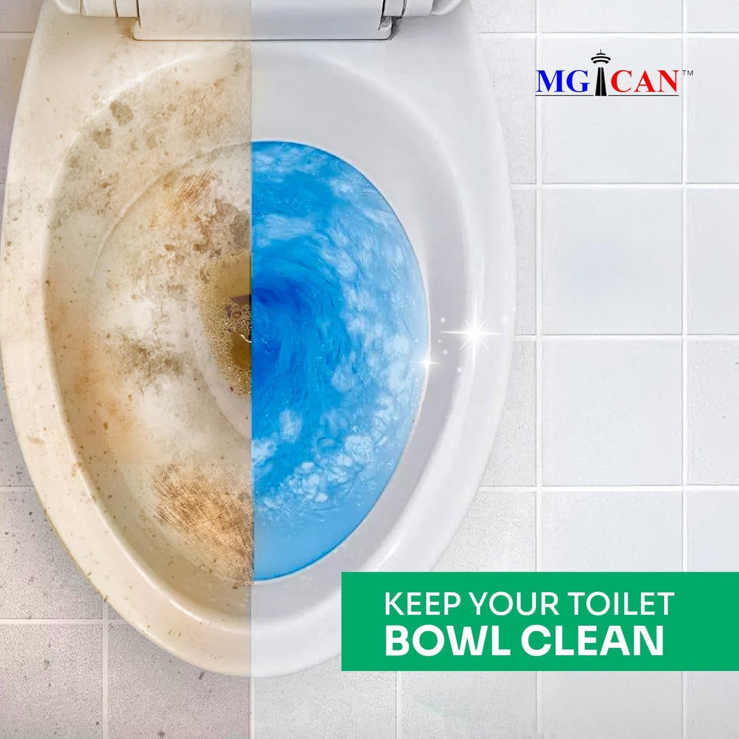 MGICAN Patented Automatic Toilet Cleaning System(ATCS) | Non-Toxic | Bleach Free & Long-Lasting | In Tank Toilet Bowl Cleaner | Cleans & Removes Stains in Every Flush| UL-Certified, 3 Pack