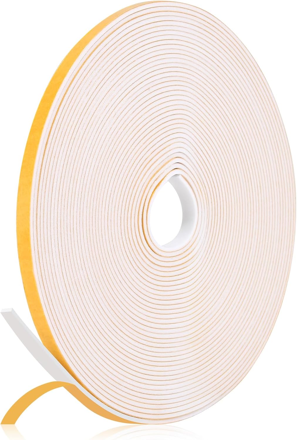 32Feet Weather Stripping Seal 1/4 Inch X 1/16 Inch for Door Window, High Density Foam Tape, Soundproofing, Insulation Strip, Door Sealers for Door Frame- White