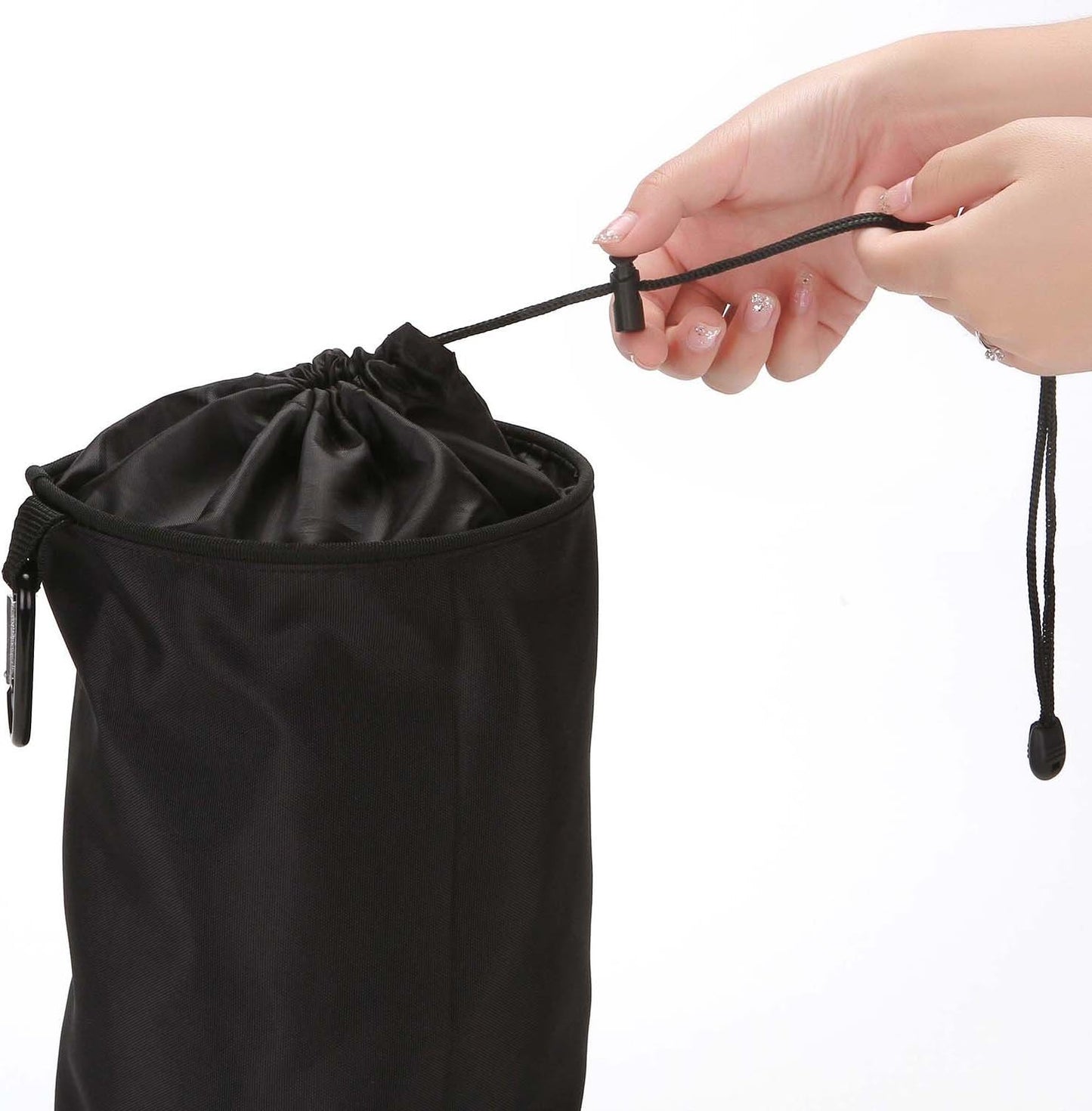 Clothespin Bag Hanging Clothesline Peg Organizer Storage Bags,Dust-proof (black)