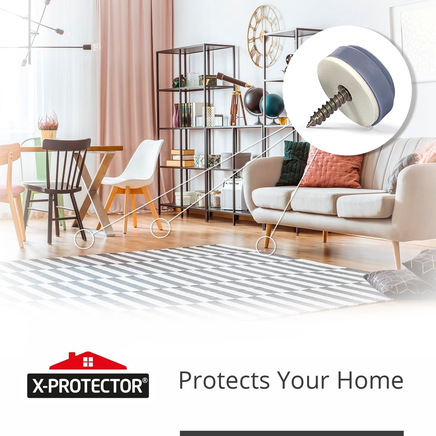 Chair Glides X-PROTECTOR – 16 PCS 1" Furniture Glides – Screw-On Chair Sliders – Premium Chair Leg Floor Protectors – Slide Furniture Effortlessly on All Floor Types with Small Furniture Sliders!