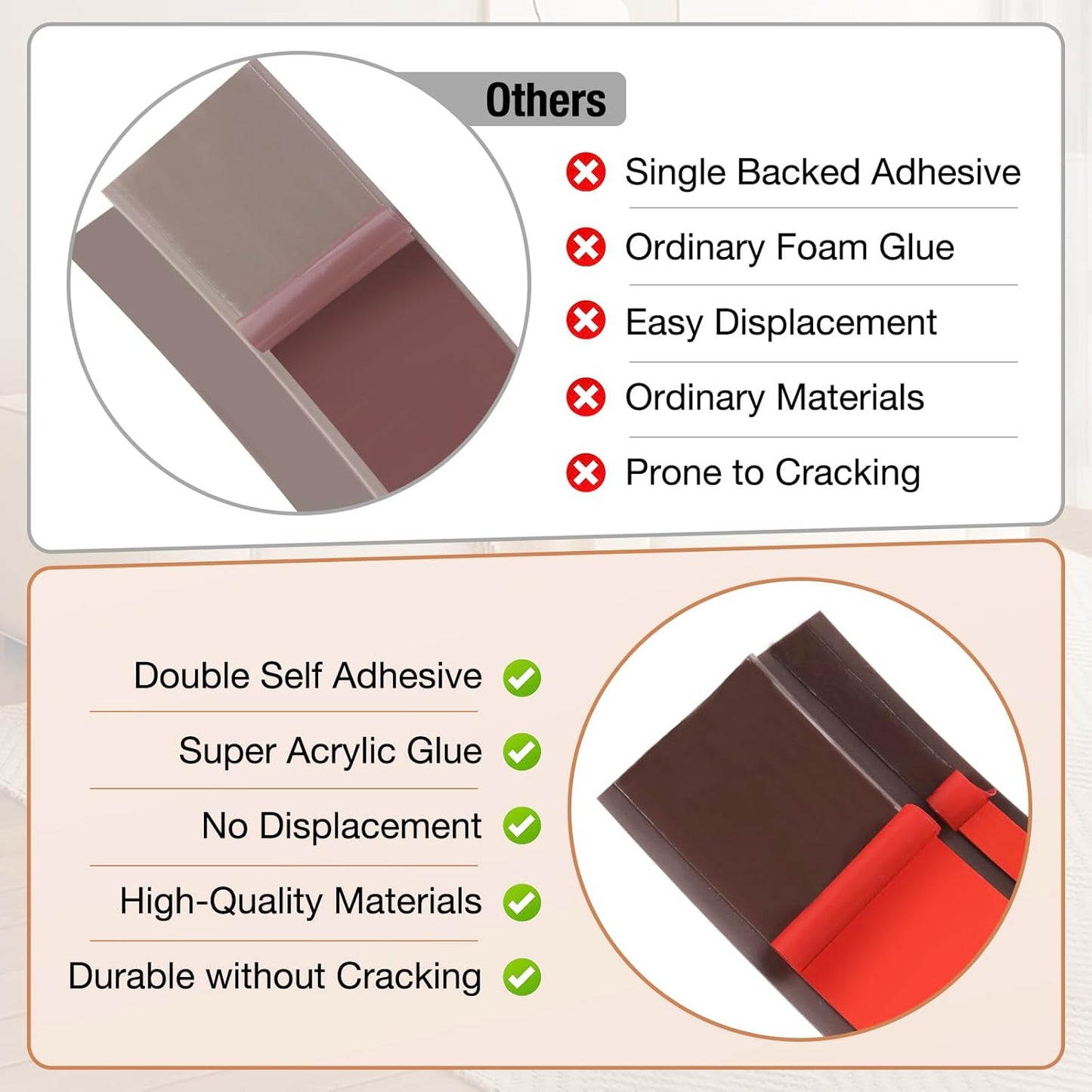 Floor Transition Strip Self Adhesive Vinyl Door Threshold for Doorways Carpet Edging Trim Overlap Edge Reducer for Laminate Floor, Carpet, Tile (Deep Brown Wood Grain, 1/5" to 2/5", 3.3Ft)