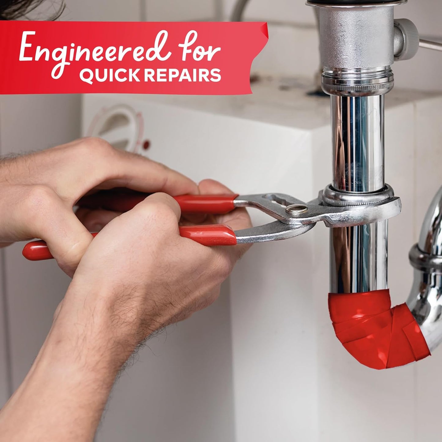 XFasten Self-fusing Silicone Tape Pro, Red, 1.5-Inch x 15-Feet, 30mils Extreme Stretch and Seal Plumbing Tape for Leaky Pipes, Tool Grip, Electrical Wires, PVC Pipe Leak Repair, Non-Reactive