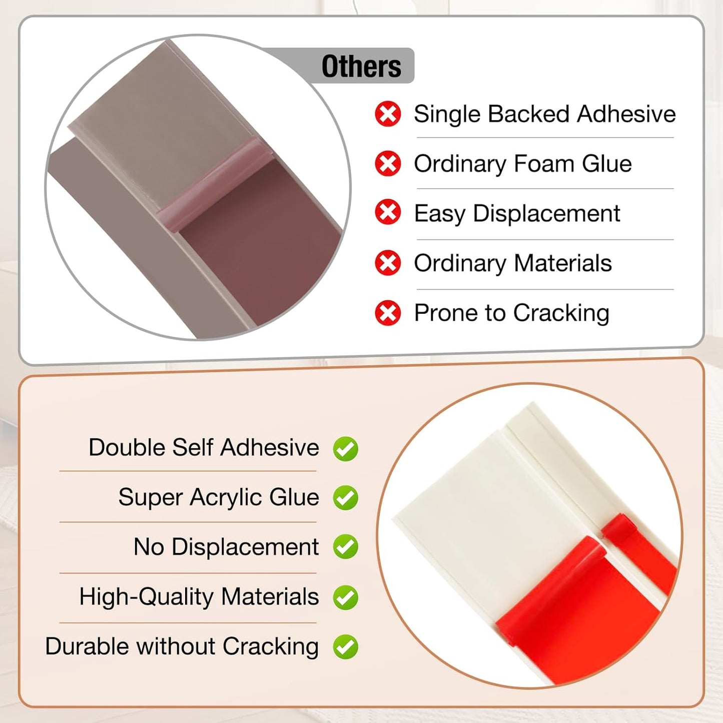 Floor Transition Strip Self Adhesive Vinyl Door Threshold for Doorways Carpet Edging Trim Overlap Edge Reducer for Laminate Floor, Carpet, Tile (Beige Wood Grain, 3/5" to 4/5", 3.3Ft)