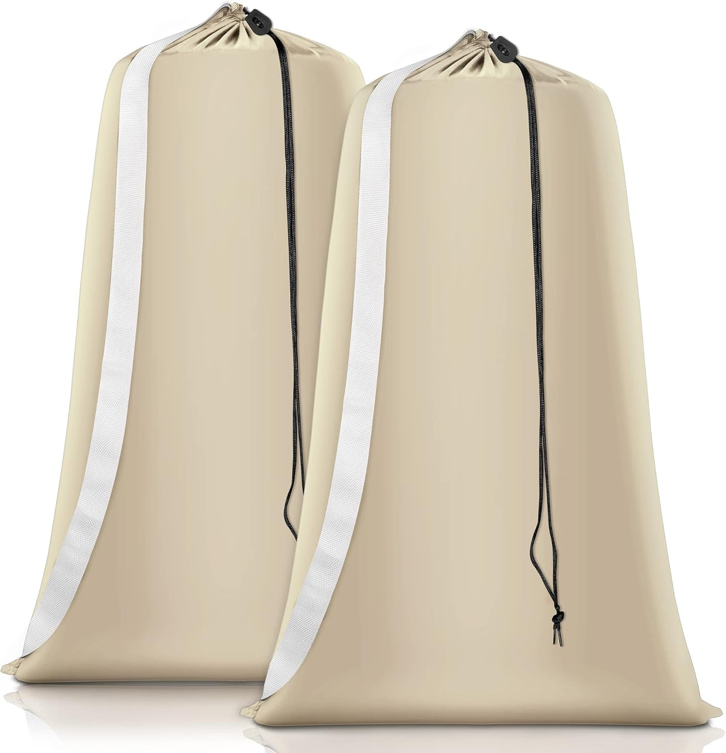 Heavy Duty Laundry Bag 2 Pack XL Nylon Laundry Bags with Straps, Washable Large Dirty Clothes Organizer with Drawstring Closure, Travel Washing Bag Fit a Laundry Hamper or Basket