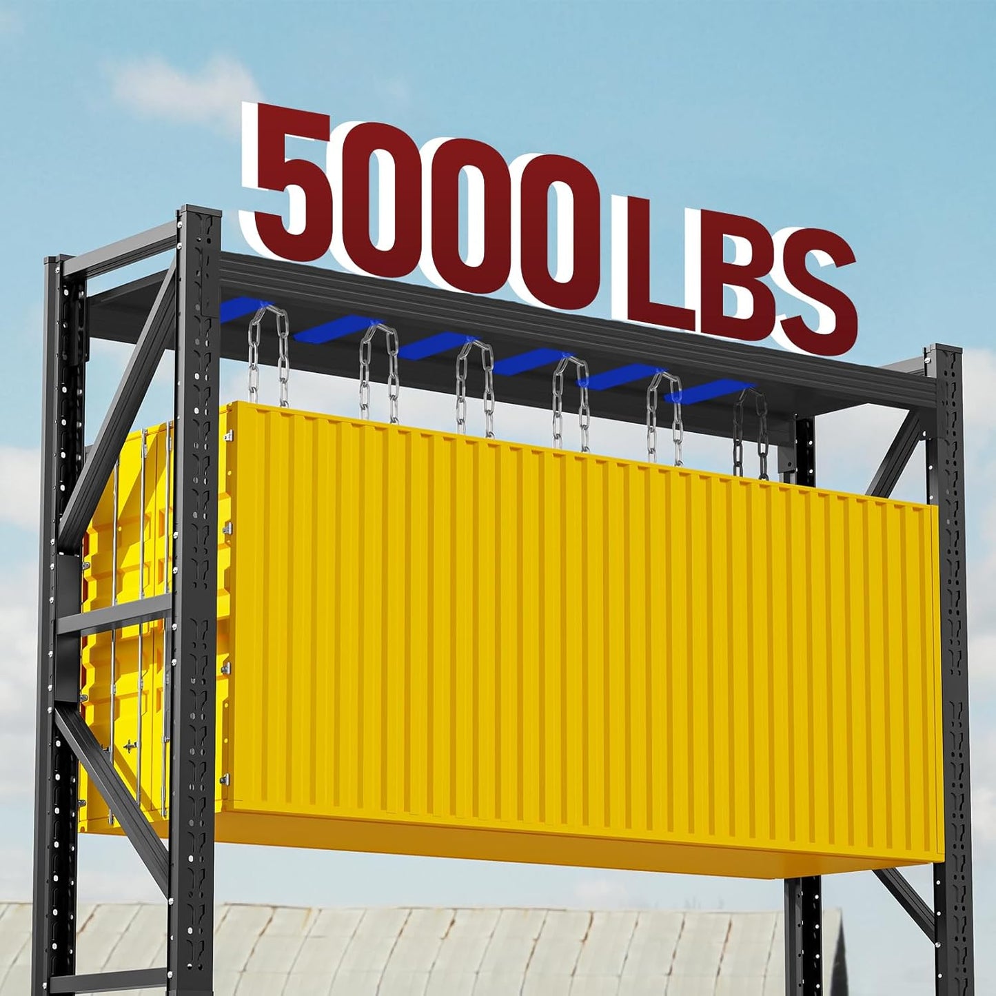 60" W Storage Shelves Heavy Duty, 4 Tier Metal Garage Shelving Units, 5000LBS Heavy Duty Adjustable Shelf, Garage Storage Rack, Industrial Shelving for Shop, Warehouse,60" W x 20" D x 79" H