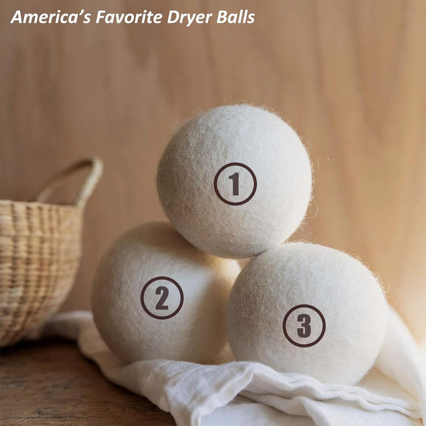 Sheep Wool Dryer Balls 4 Pack L(2.3") Premium Natural Fabric Softener, Reusable Laundry Dryer Balls for Reducing Drying Time, Static and Wrinkles, Eco-Friendly – 100% New Zealand Wool