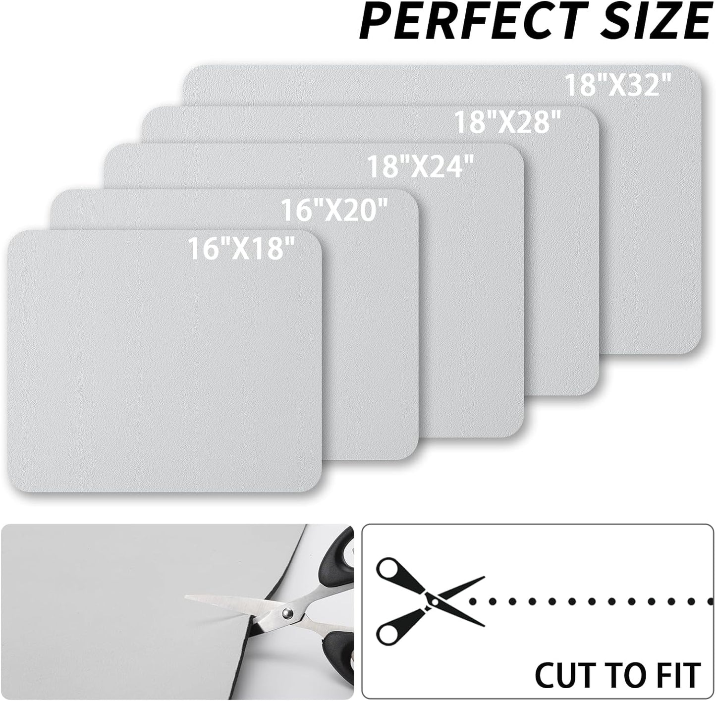 Dish Drying Mat for Kitchen Counter, Heat Resistant Drainer Mats with Non-slip Rubber Backed, Hide Stain Kitchen Super Absorbent Draining Mat, Easy to Clean Dish Rack Pad, Light Grey 18"x28"