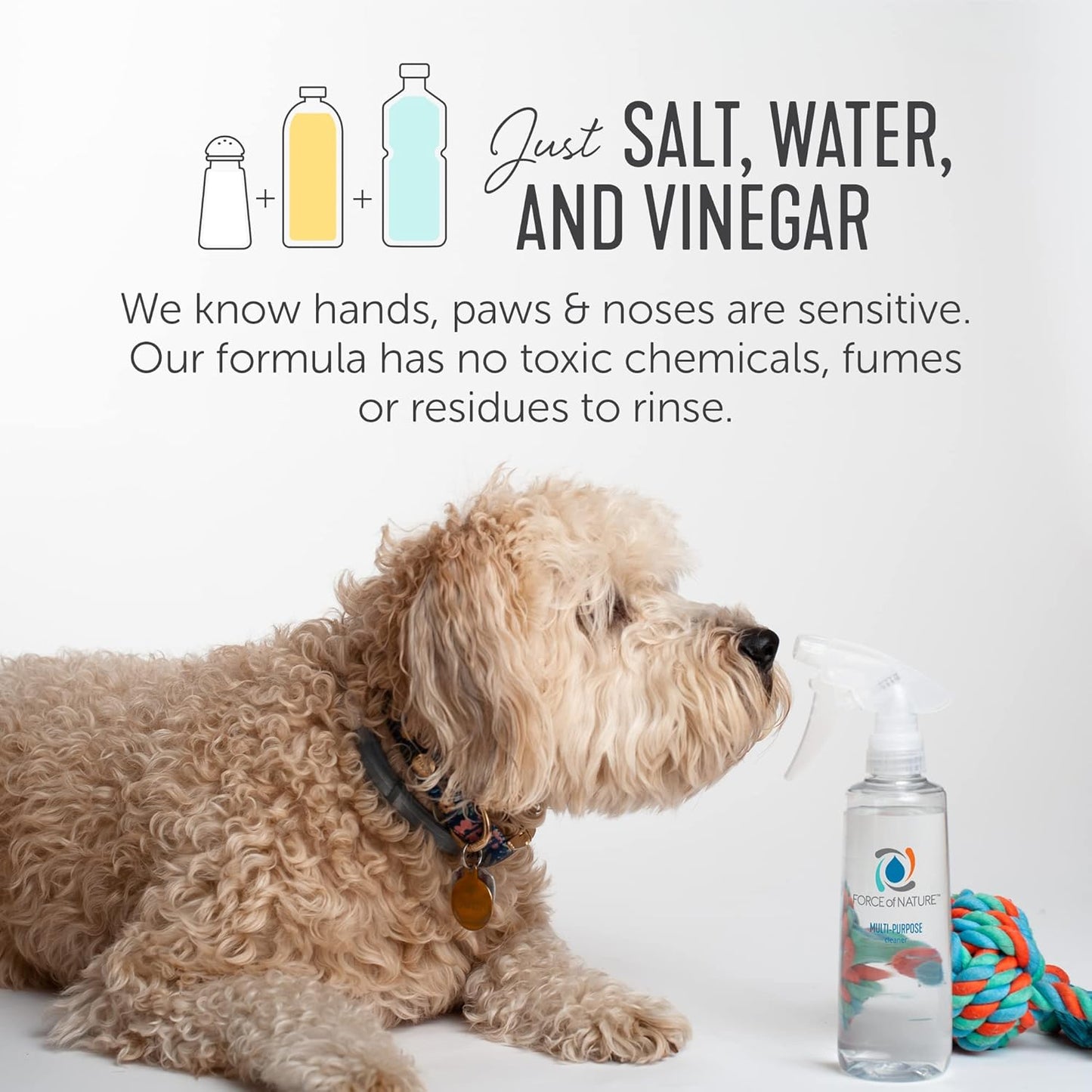 Force of Nature Multi-Purpose Cleaner, Disinfectant & Deodorizer Year Supply Bundle - Reusable Bottle, 50 Refills - EPA Registered, Toxin-Free, All-Purpose Natural Cleaning Supplies