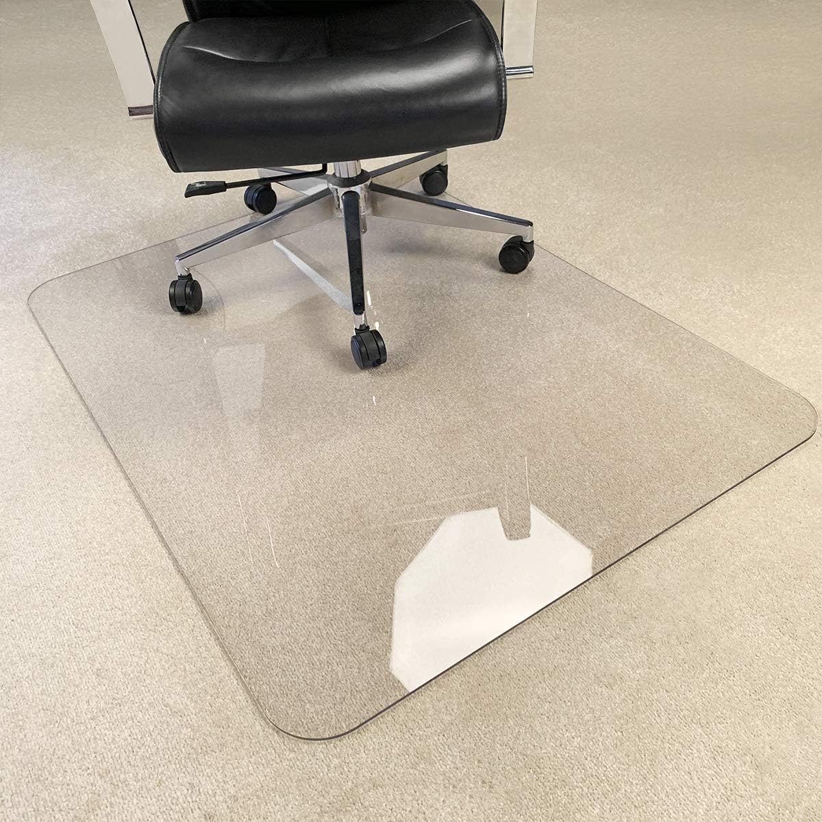 [UpgradedVersion] Crystal Clear 1/5" Thick 47" x 40" Heavy Duty Hard Chair Mat, Can be Used on Carpet or Hard Floor