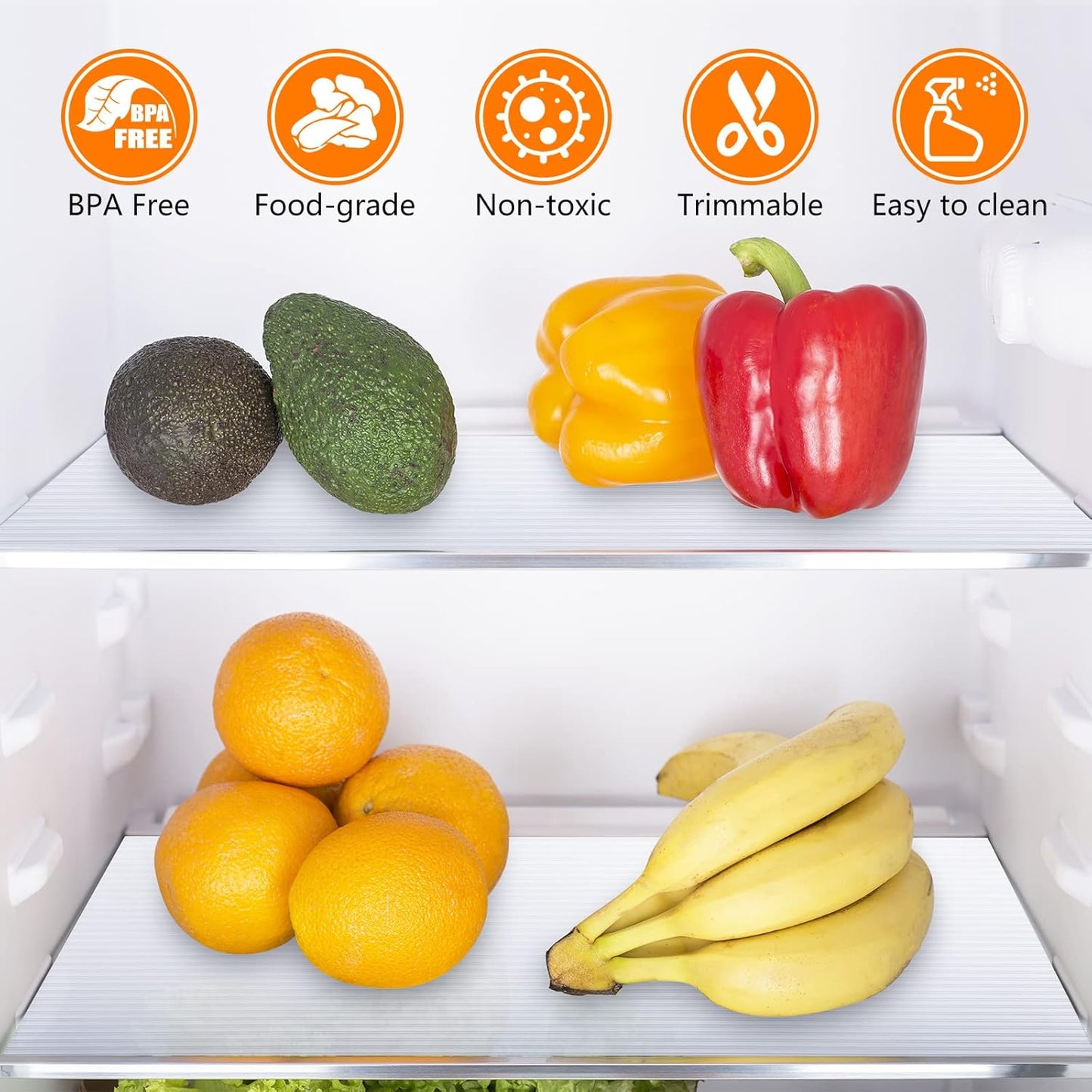 Shelf Liners for Kitchen Cabinets Non Adhesive Drawer Liner EVA Material Cupboard Mat Waterproof Refrigerator Mats Washable Fridge Liner for Cupboard and Desks Clear Shelf Liner 23.6 x 393.7 Inches