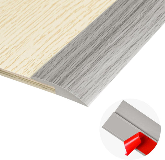 3.3Ft Carpet Floor Transition Strip, Self Adhesive Floor Edging Trim Strip, PVC Threshold Cover for Doorway, Floor Divider Strip Suitable for Threshold Height Less Than 5 mm - Gray Forest