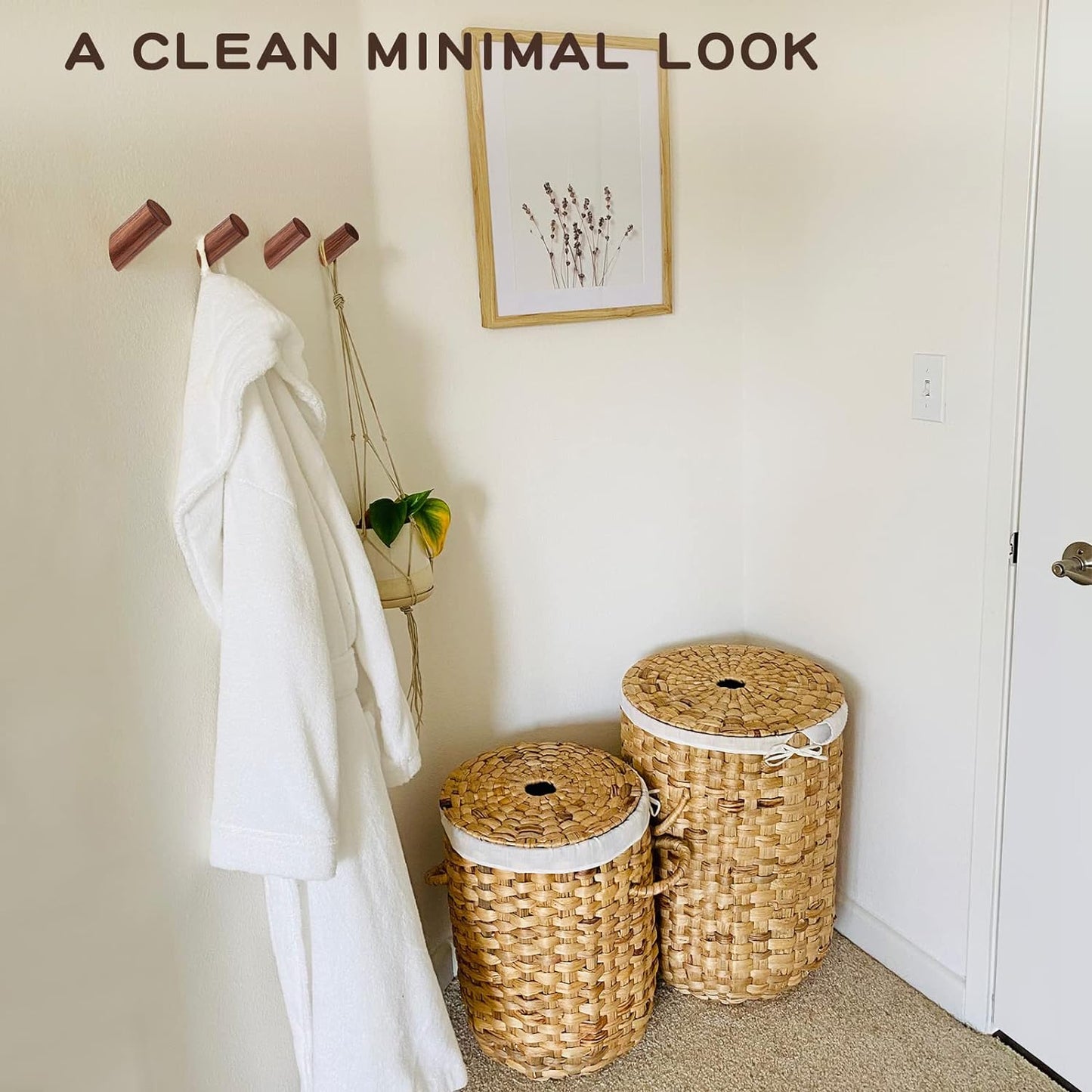 Wooden Wall Hooks, 2 Pack Coat Hooks Wall Mount, Natural Wood Hooks Coat Rack, Heavy Duty Hooks for Hanging Towels Entryway Coats Hat Rack for Wall (Walnut Wood)