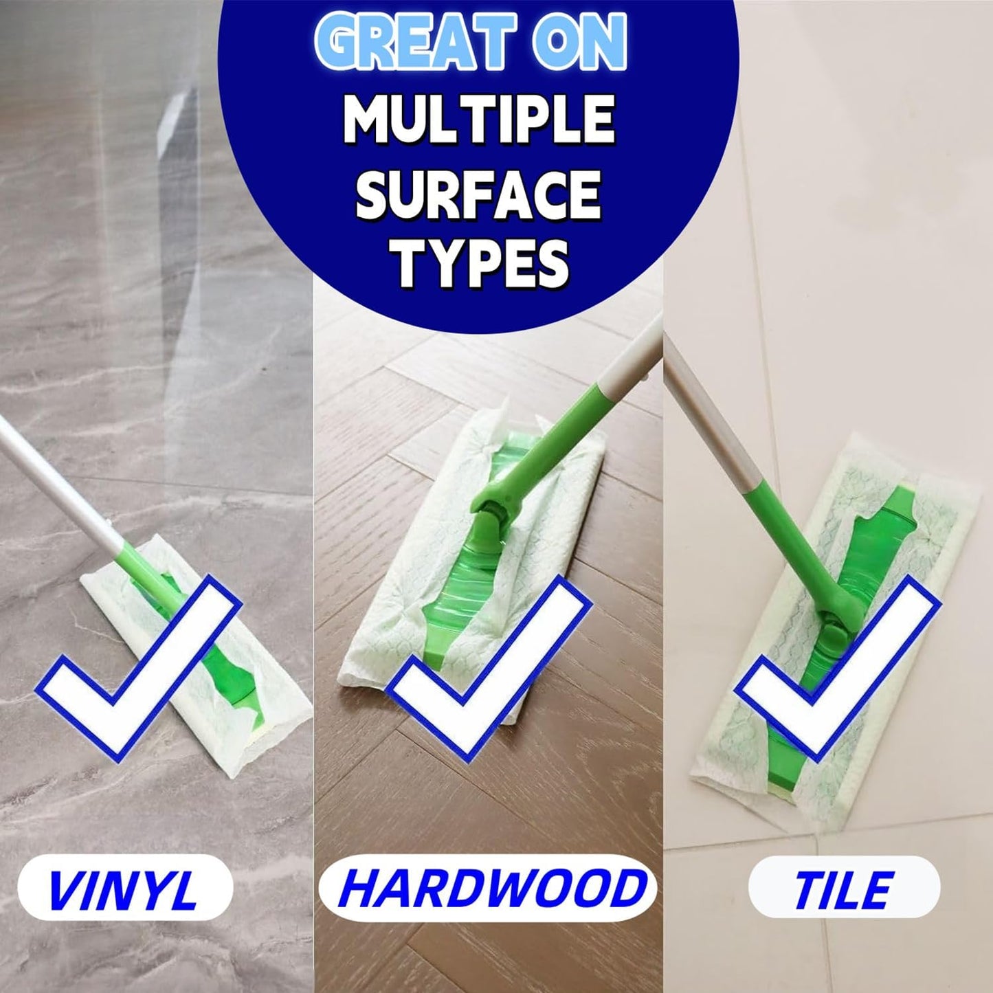 SUZZYVINE Dry Sweeping Cloths Mop Refills Disposable Floor Cleaning Wipes Compatible with Swiffer Sweeper, Unscented, 7.87"x11.81", Total 160 Count