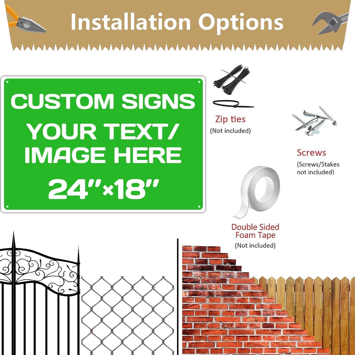 Personalized Aluminum Weatherproof Metal Sign - Multiple Sizes, Custom Text and Picture - Hazard, Garden, Custom Door Sign