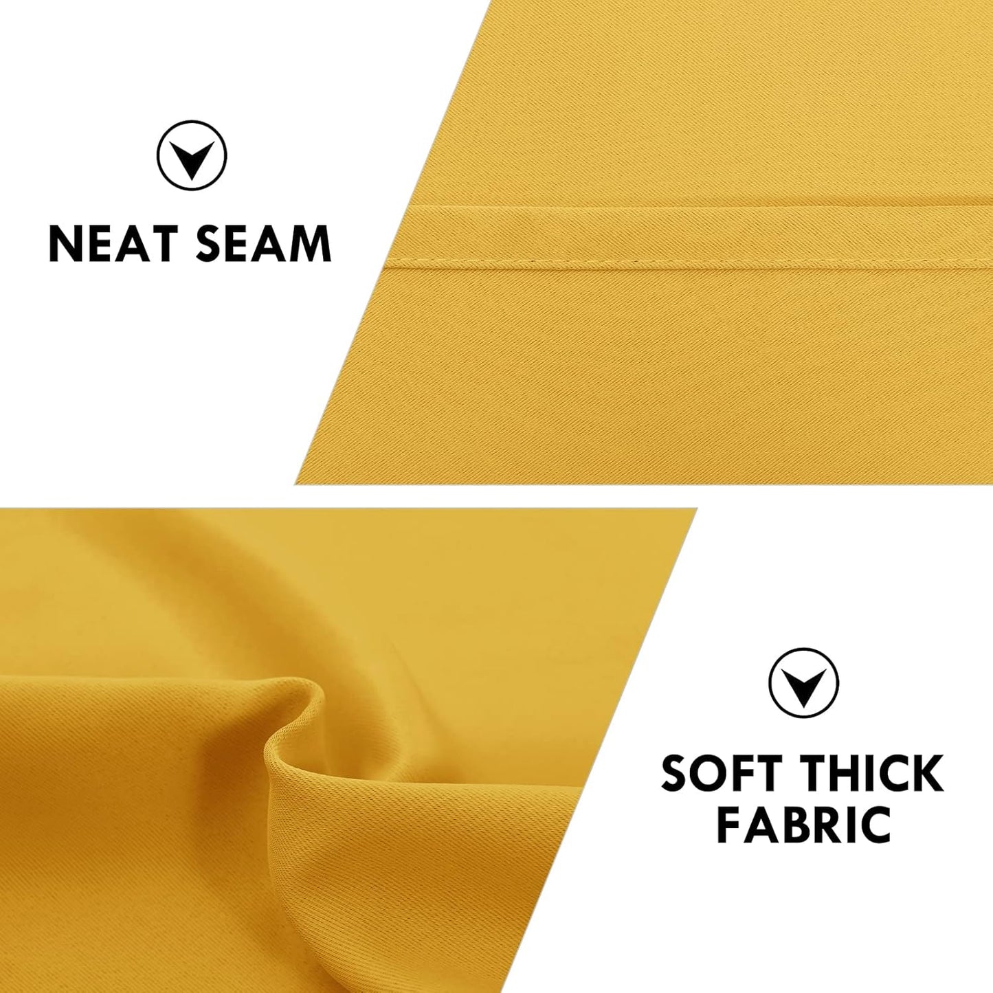 DWCN Blackout Curtains Room Darkening Thermal Insulated Bedroom Curtains Window Curtain Panels, 38 x 84 inches Long, Set of 2 Yellow Rod Pocket Drapes