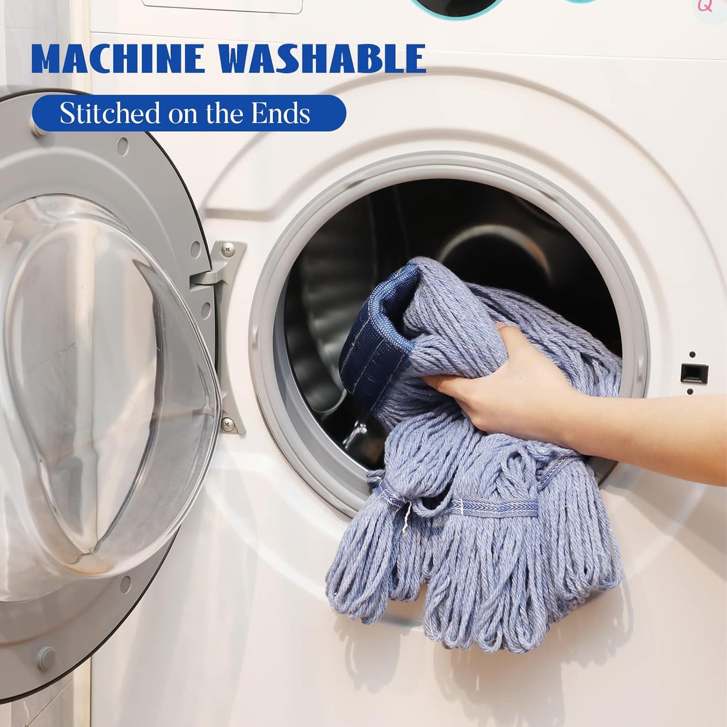 Gejoy 10 Pack 24oz Mop Head Replacement Commercial Cleaning Mop Head Wet String Heavy Duty Cotton Industrial Mophead for Floor Cleaning