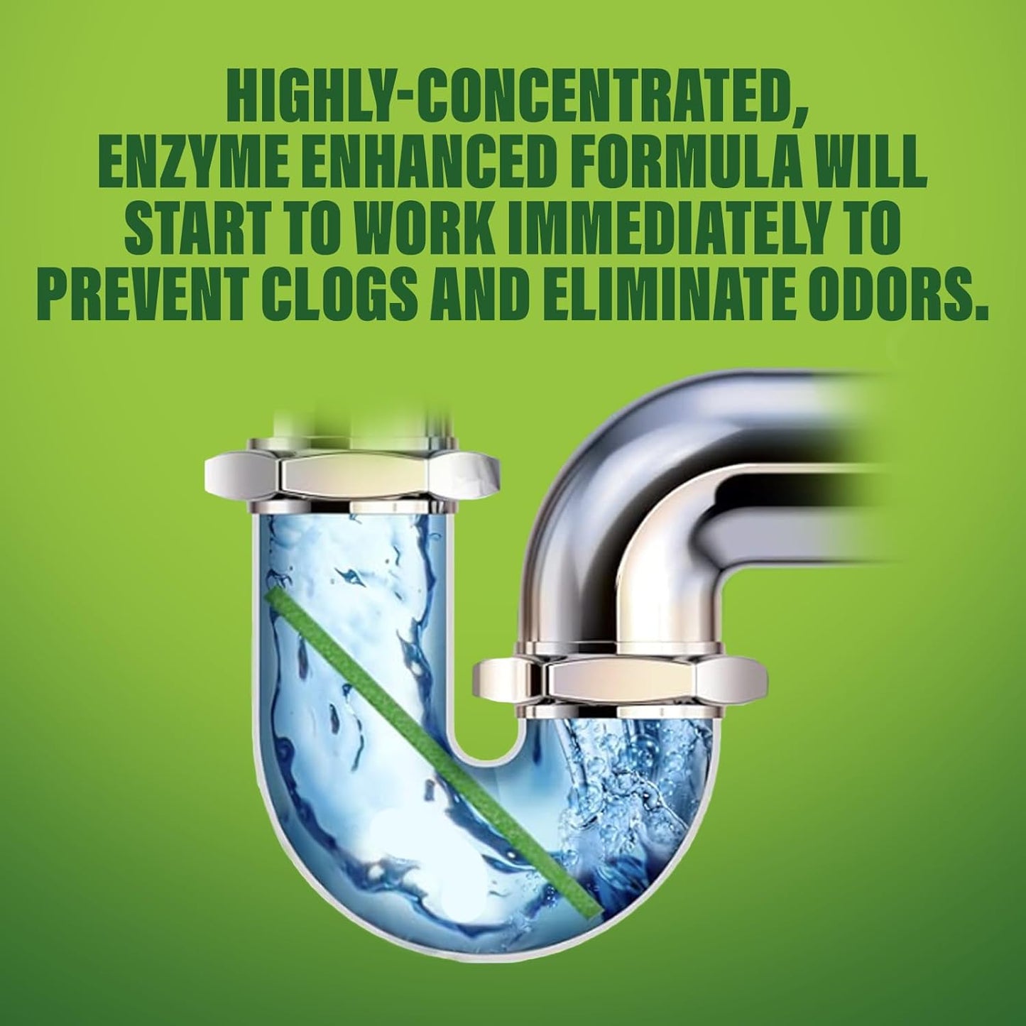 Green Gobbler Drain Cleaner and Deodorizer Sticks with Enzymes - Maintain a Clean Drain, Safe for Pipes and Septic Tanks, Use Monthly - 12 Pack