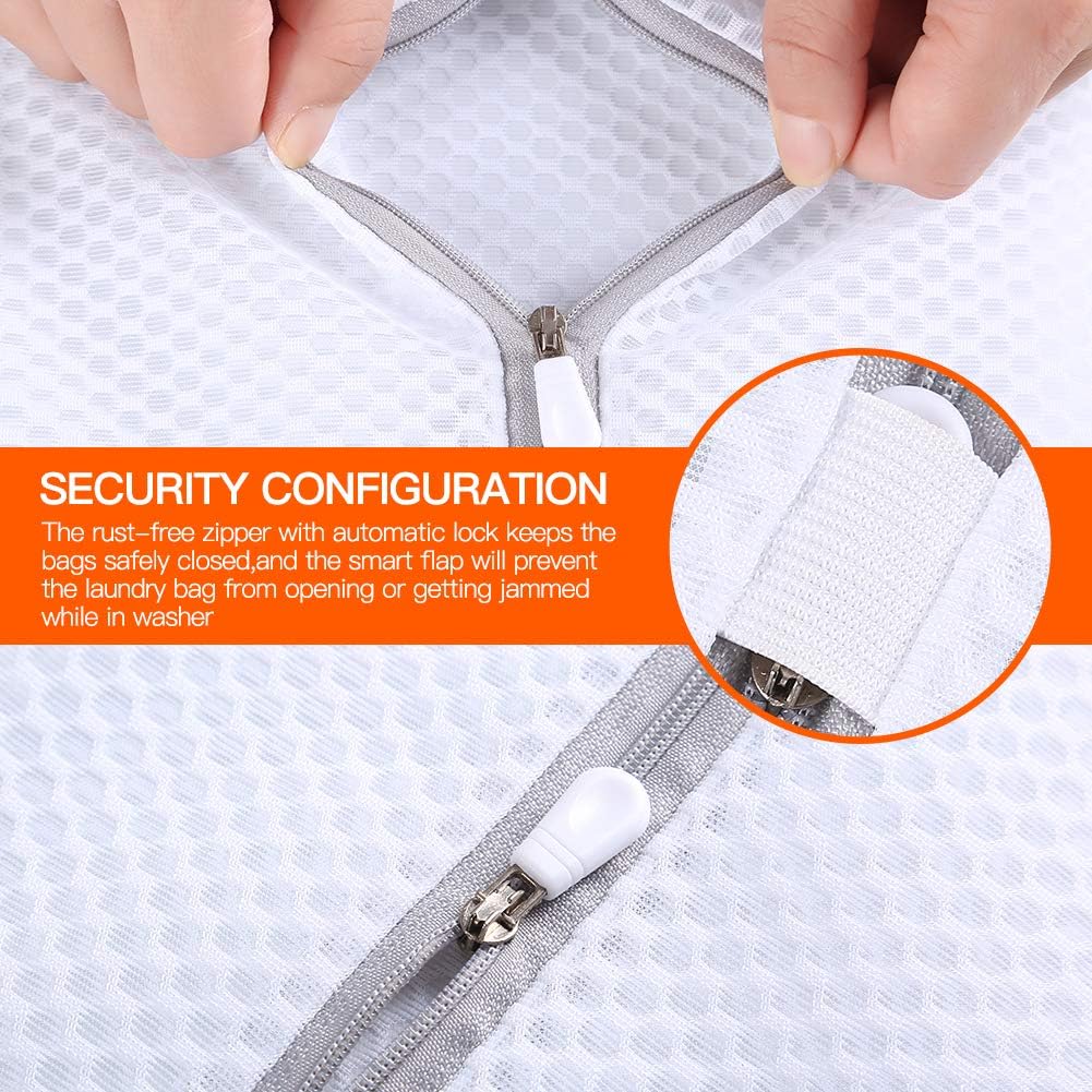 Kimmama Laundry Bags Mesh Wash Bag, Lingerie Bags for Washing Delicates, Net Washer Sack with Zipper, Dryer Pouch for Cleaning and Drying Cloths, Garment, Sweater, Bra, Pant, Toys, Bed Sheet, Blanket