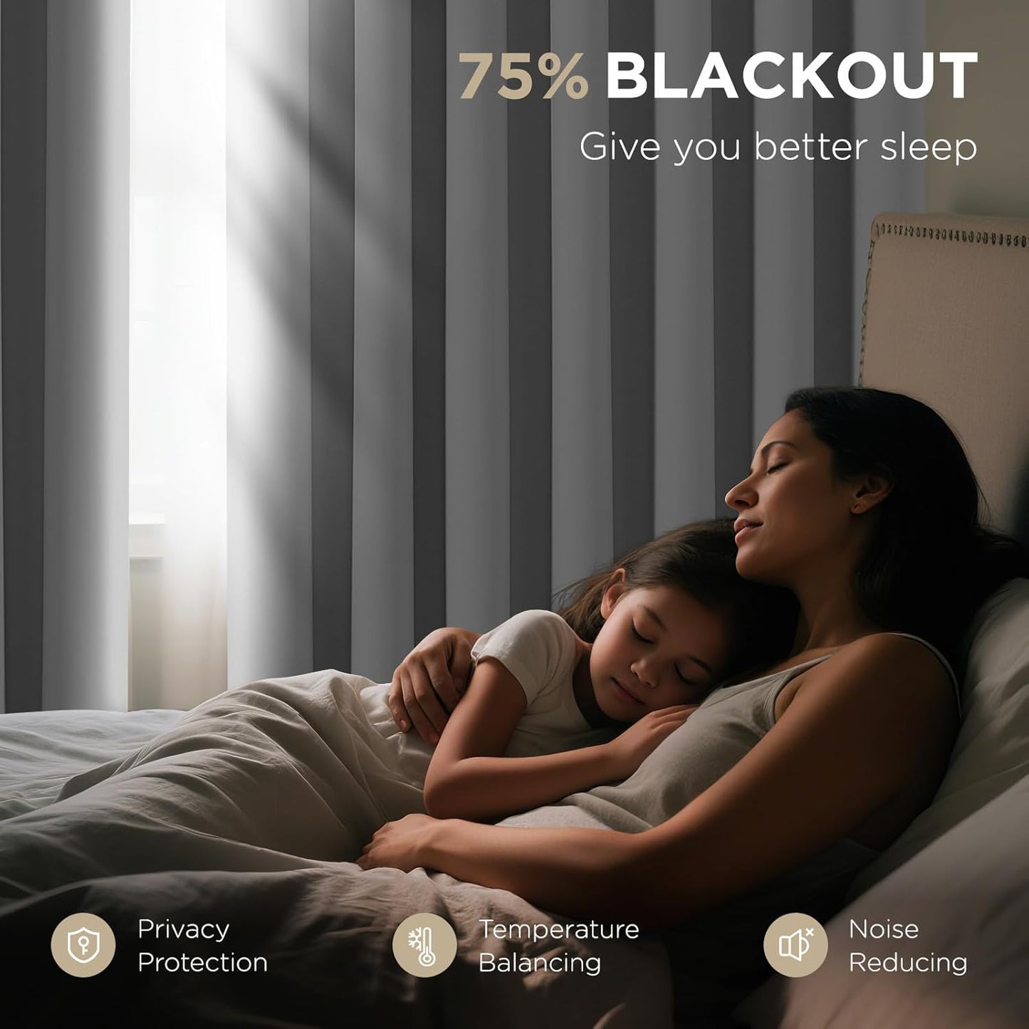 Joydeco Blackout Patio Sliding Door Curtains 84 Inches Long, Grommet Privacy Room Divider Curtains, Extra Wide Thermal Blackout Drapes for Bedroom Living Room (Pure White, 100Wx84L, 1 Panel)