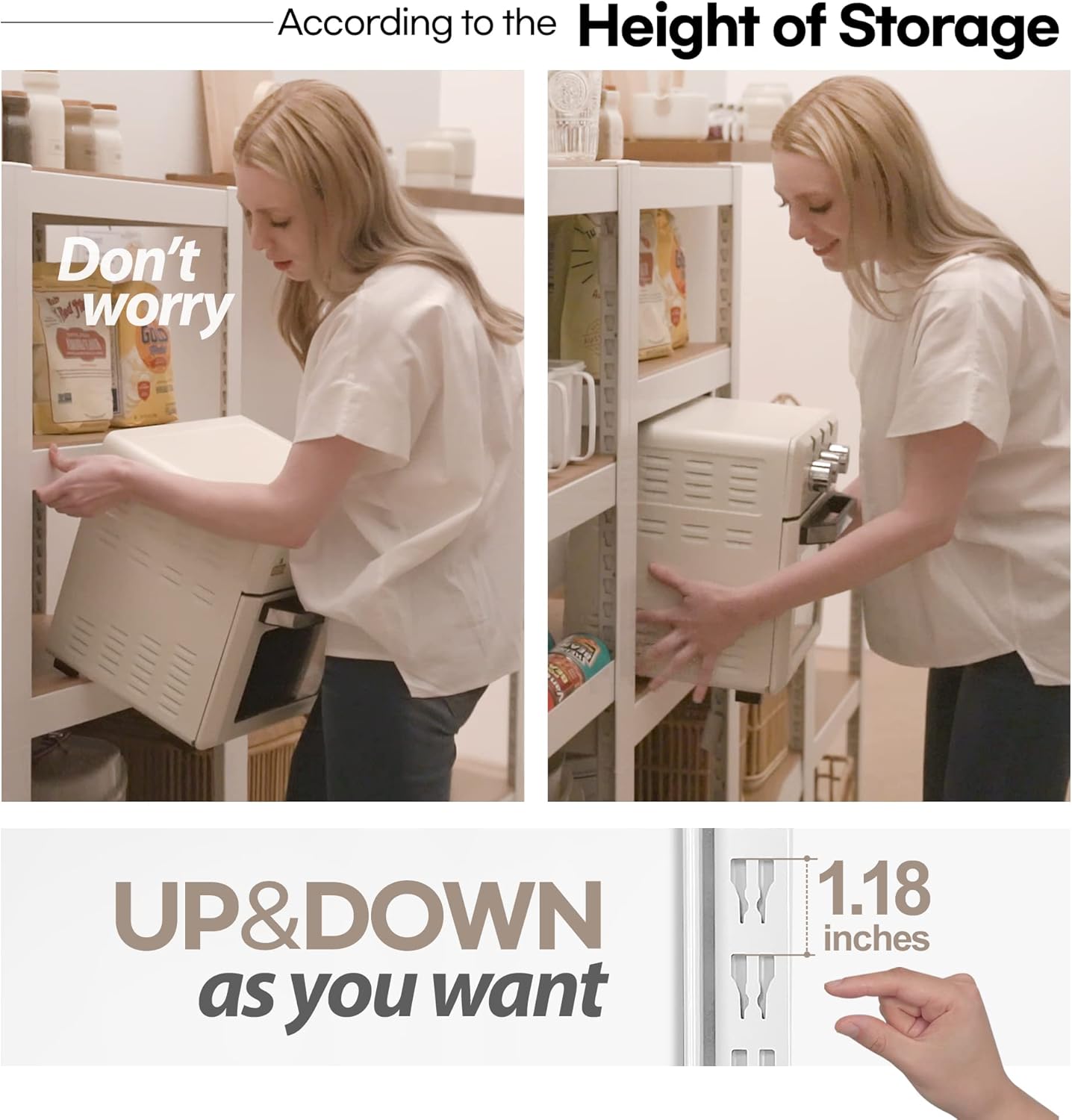 HOMEDANT House 5 Tier 24.4" W Laminated Metal Shelving Unit Adjustable Storage Utility Rack Heavy Duty Shelves Organization Multipurpose Shelf Kitchen Garage Pantry Closet 2 Pack