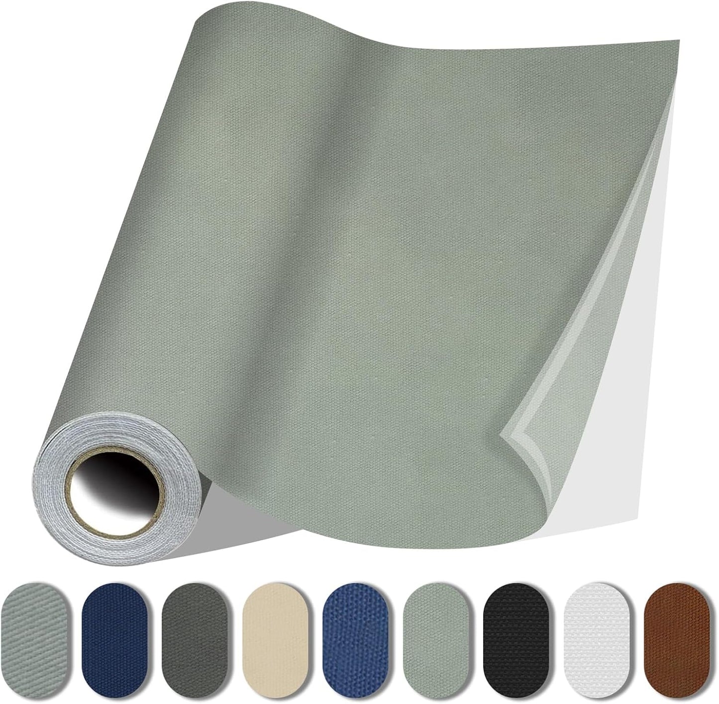 Fabric Repair Patches, 17X79 Inch Canvas Self-Adhesive Fabric Patches Tape Durable, DIY Large Canvas Repair for Sofa, Couches, Furniture, Chair, Clothing （17X79 Inch, Grey）