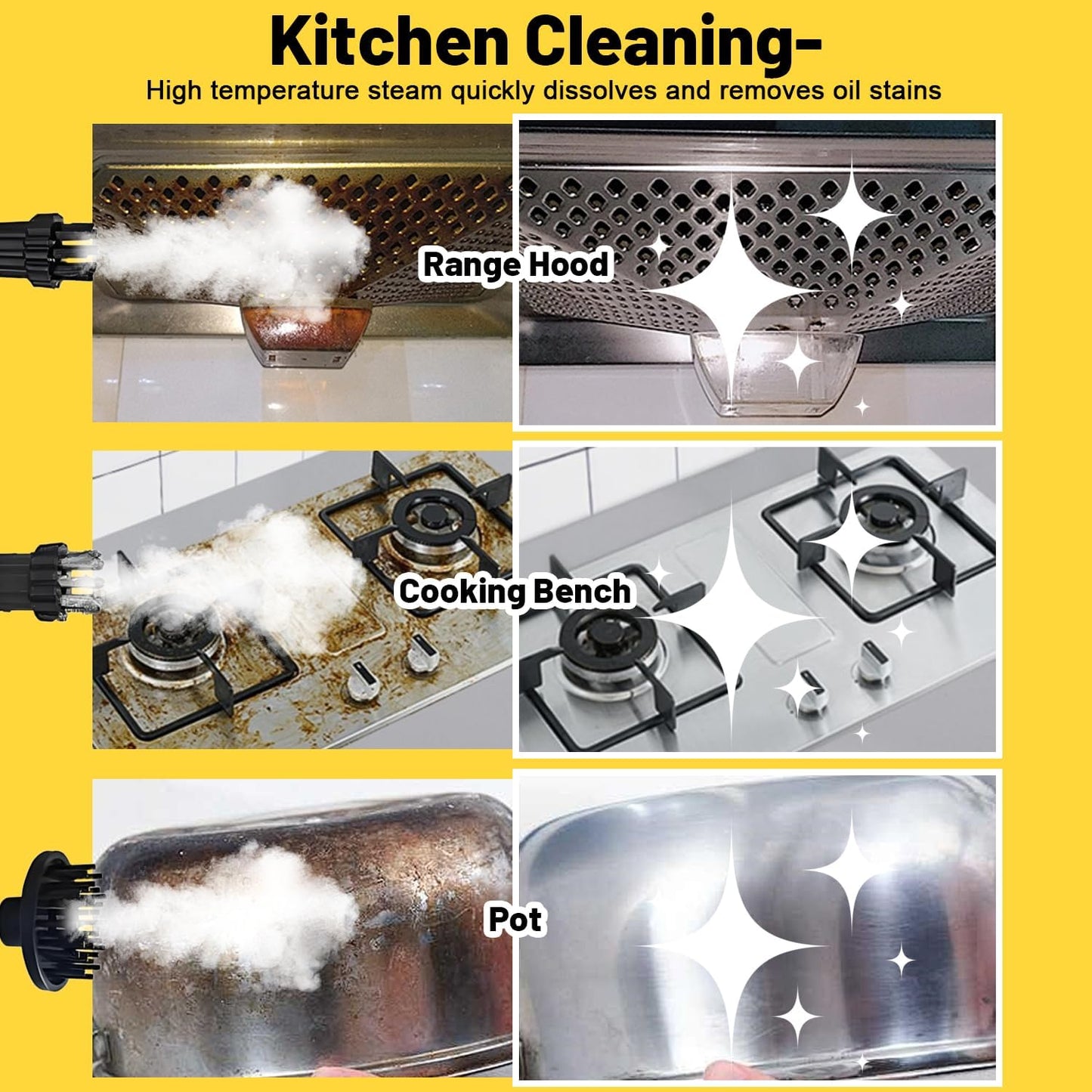 Steam Cleaners, 2500W High Pressure Steamer for Cleaning, Handheld Portable Steam Cleaner, 15s Fast Heat-Up & 42.3oz Tank, Steamer Cleaner for Home, Car, Kitchen, Bathroom, Floor, Grout, Tile